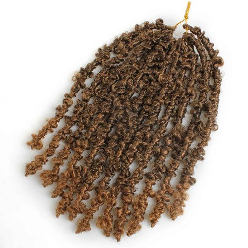Beverlee Ombre Blonde Butterfly Locs Crochet Hair Short 6 Packs Crochet Bob Hair 12 Inch Messy Distressed Faux Locs Crochet Braids Pre-twisted Soft Locs Hair for Women #T27…