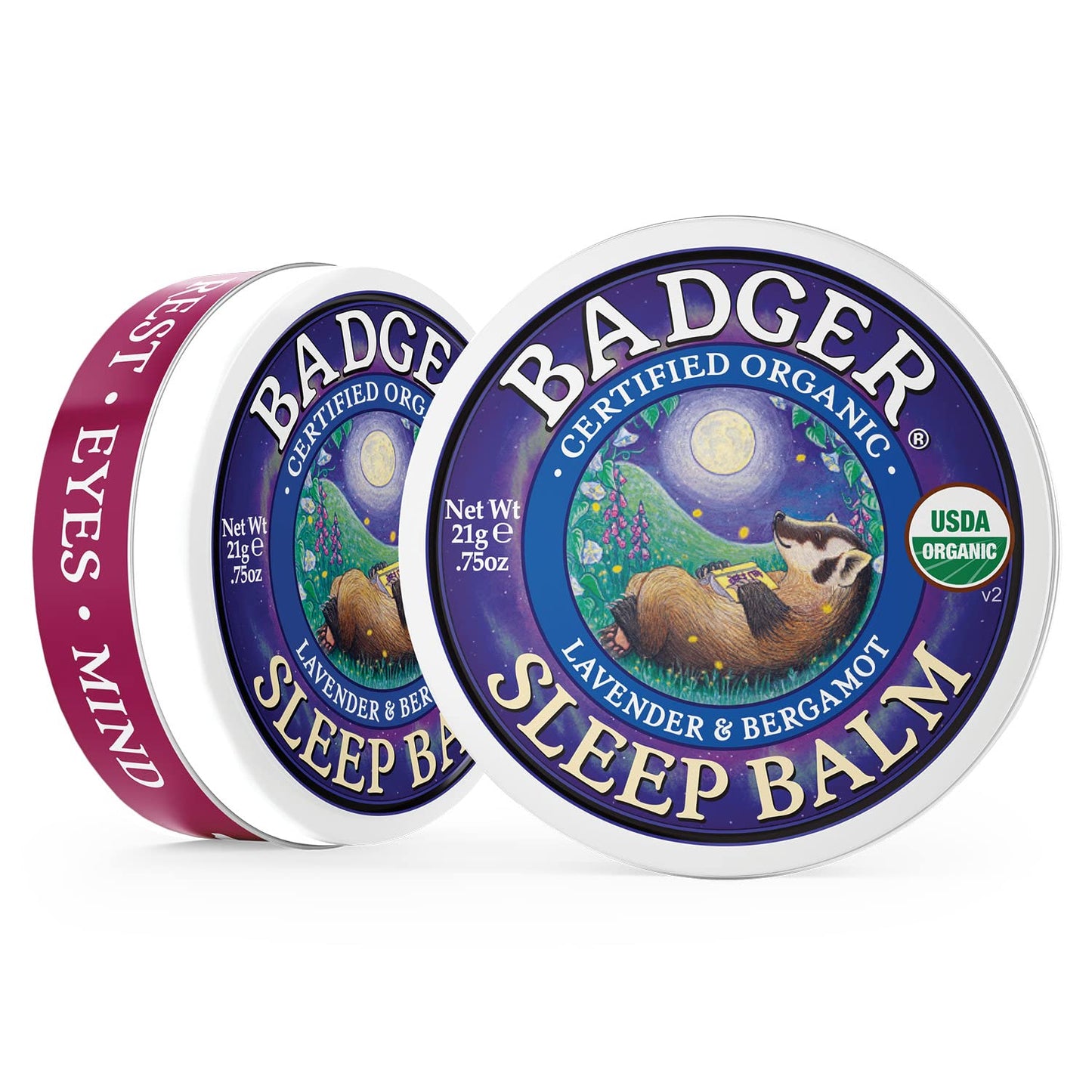 Badger - Sleep Balm, Lavender & Bergamot, Natural Sleep Balm, Scented Relaxing Balm for Children and Adults, Calming Night Balm, Organic Sleep Balm, 0.75 oz