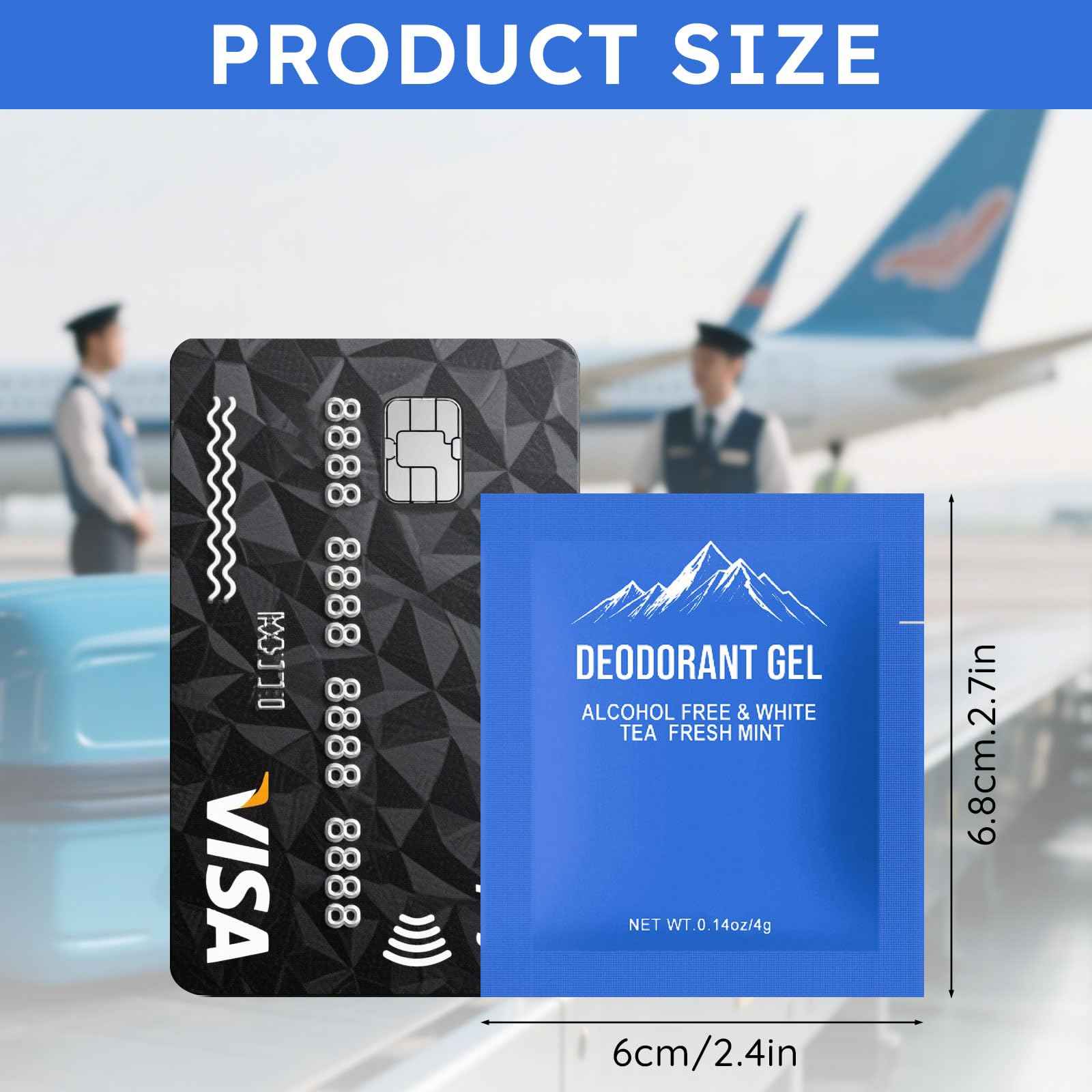 fafortune 0.14oz Bulk Deodorant Gel Individually Wrapped,Trial Size Deodorant Mini Travel Size,Natural Mint And White Tea & Aluminum Free,Great for Travel Homeless Shelters Charities Hotels (200)