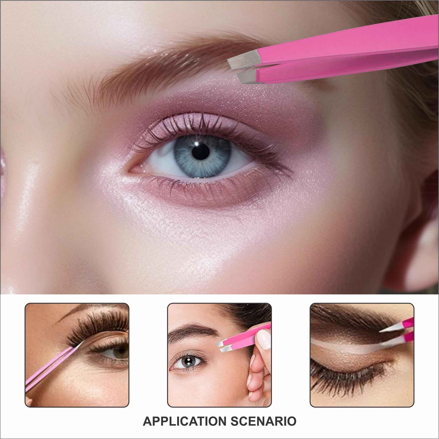 Jimy Eyebrow Tweezers - High Precision Slant Tips Tweezers, Superior Grip, Stainless Steel Tweezers for Women Facial Hair, Sleek Design for Ingrown Hair (Pack Of 3)