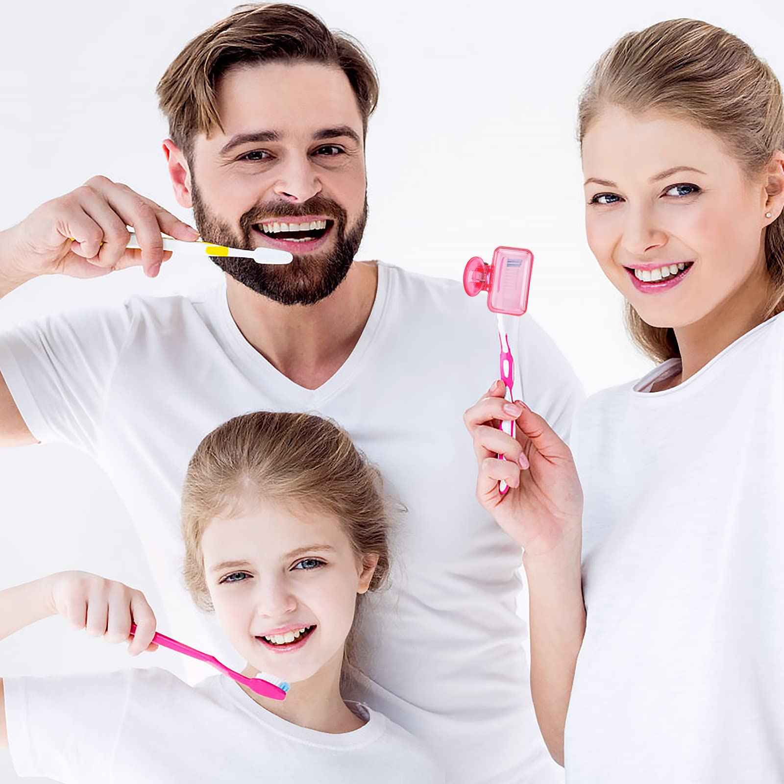 Abilat 4 Pack Toothbrush Covers Caps, Toothbrush Head Covers for Travel Toothbrush Protector Brush Pod Case Plastic Toothbrush Clip Cover for Business, Camping, School, Home