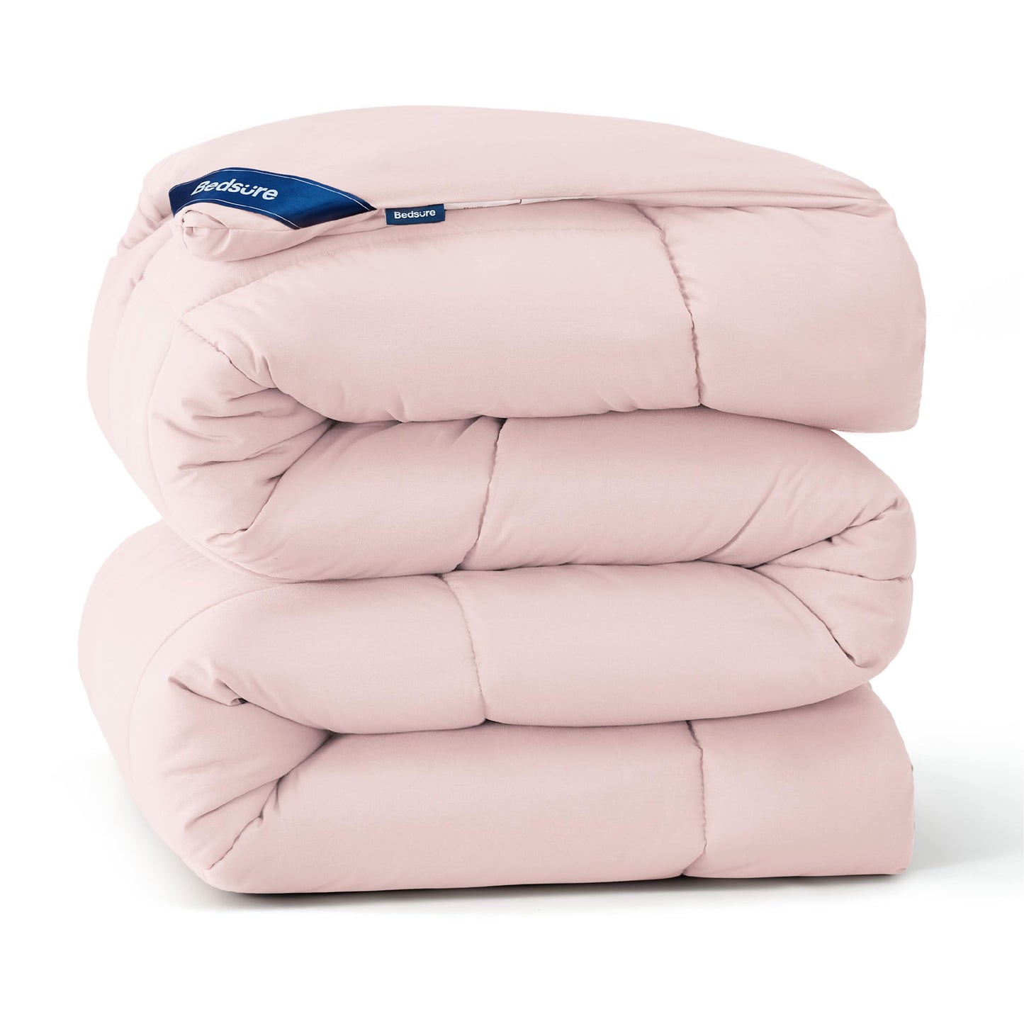 Bedsure Comforter Duvet Insert - Quilted Comforters Twin XL Size, All Season Duvet, Down Alternative Bedding Comforter with Tabs(Pink,Twin XL 92"x68")