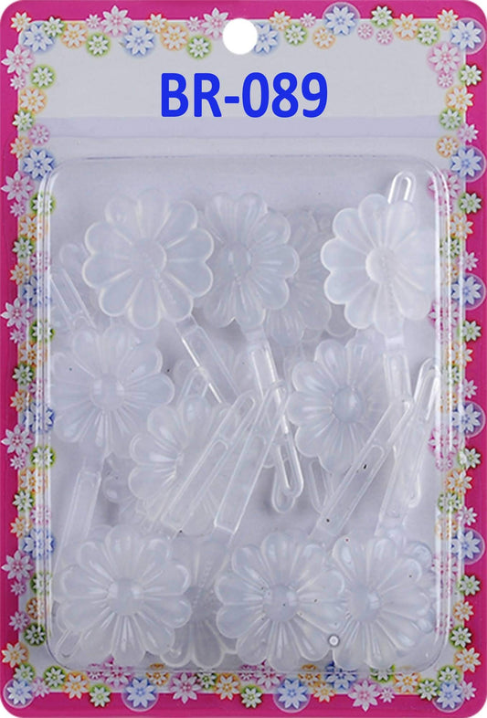 Tara Girls Self Hinge Plastic Bow Hair Barrettes Selection (BR 89)