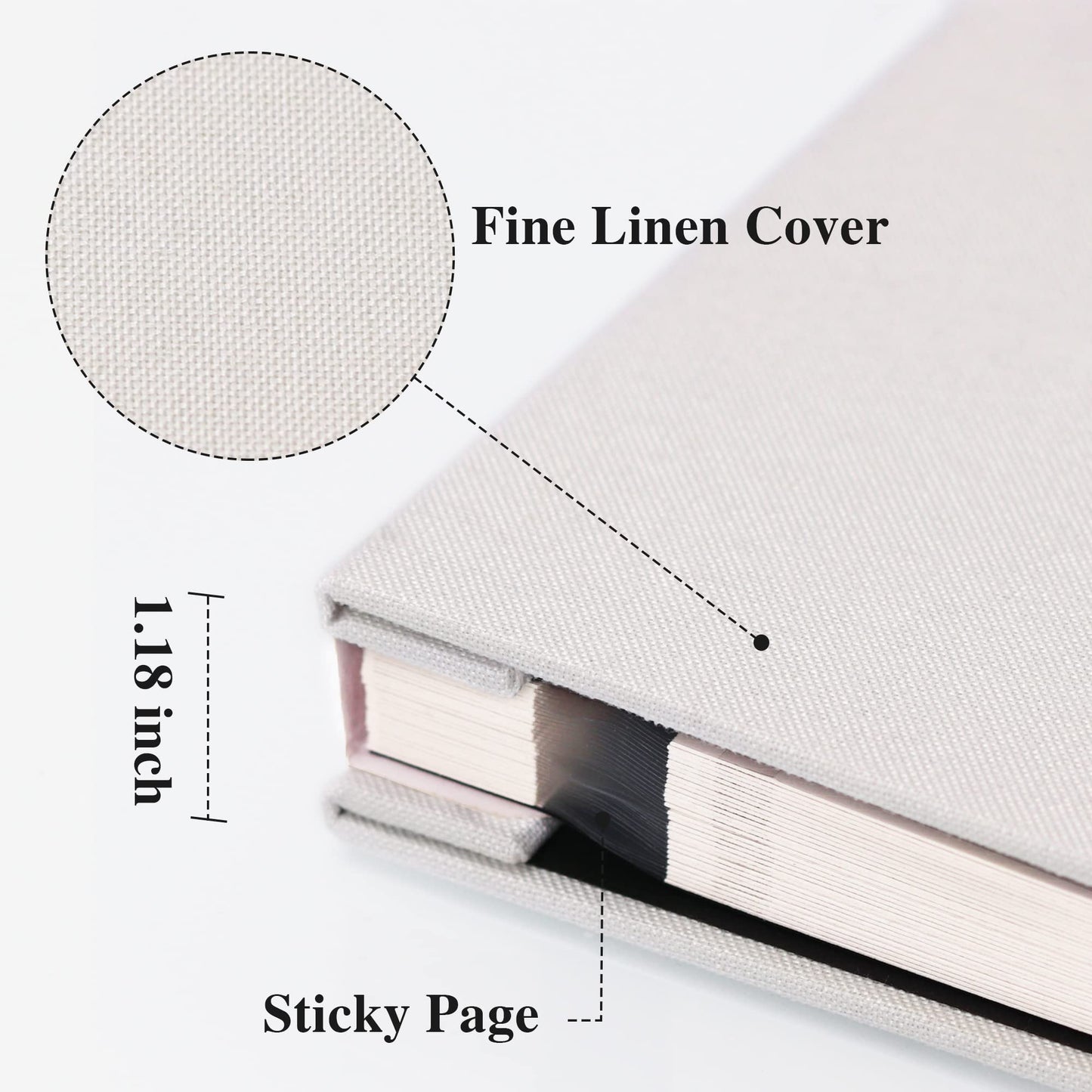 Vienrose Large Photo Album Self Adhesive for 4x6 8x10 Pictures Linen Scrapbook Album DIY 40 Blank Pages with A Metallic Pen