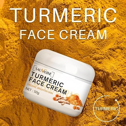 Turmeric Face Cream, Anti-Aging Cream Face Repair Cream, Turmeric Facial Moisturizer for Dark Spots, Wrinkles, Moisturizing, Skin Repairing Turmeric Cream for Dull and Dry Skin 1.76 OZ
