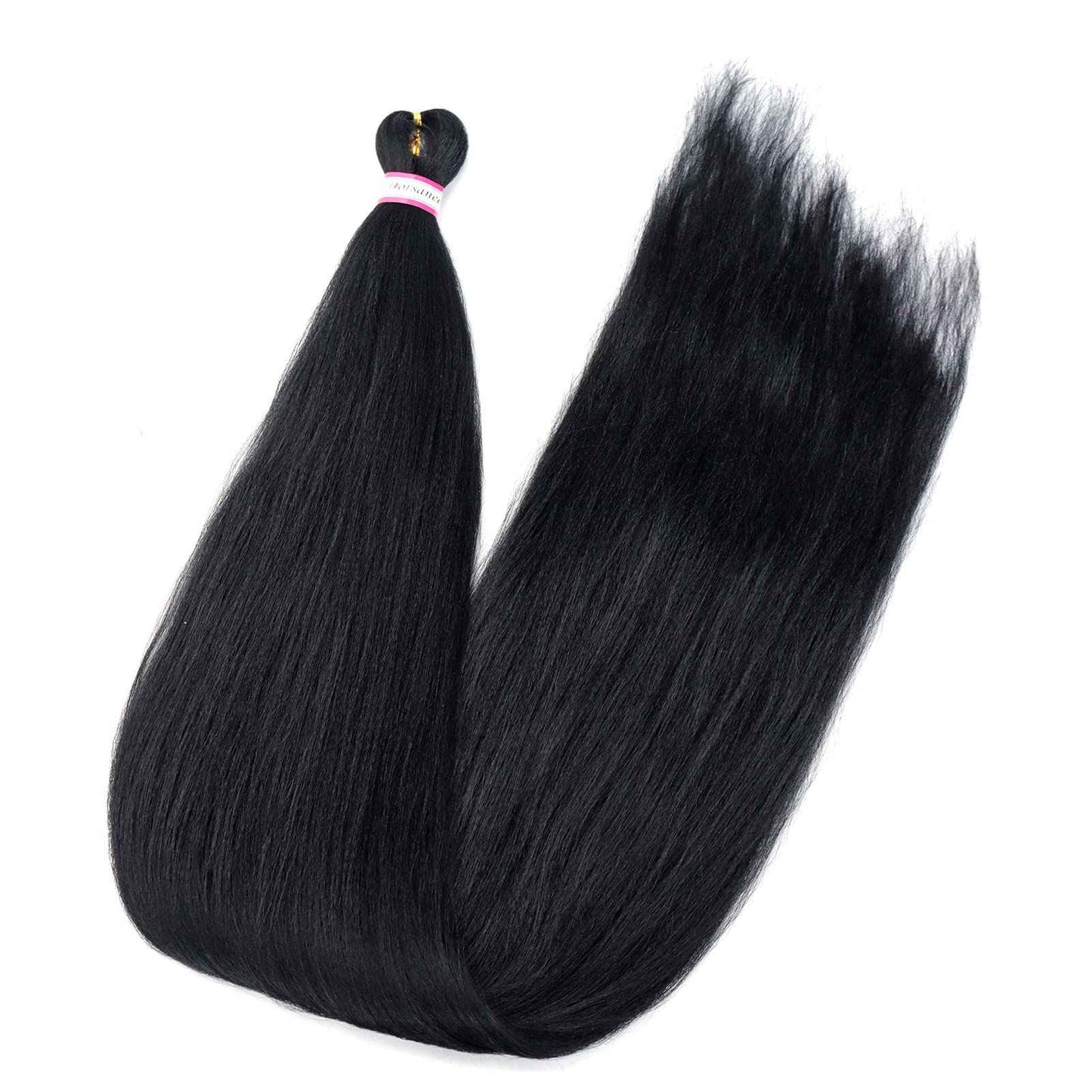 Pre Stretched Braiding Hair 8 Packs 48 Inch Natural Black Color Long Professional Hair for Braiding Twist Braids Itch Free Hot Water Setting Yaki Straight Synthetic Hair Extensions (#1B)