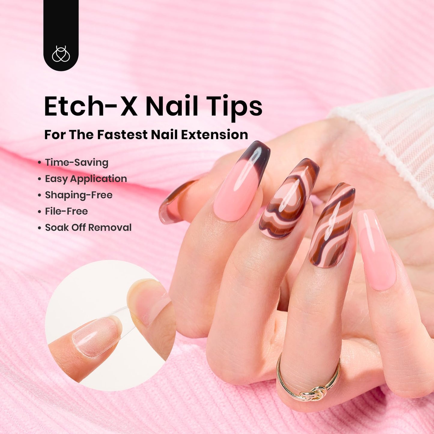 Beetles Gel Nail Tips 504Pcs Coffin Medium Easy Nail Extension Nails Pre Shaped Half Matte Nail Tips Press on Nail Gel Nail Tips Gelly Tips Full Cover False Nails for Gel Art Polish