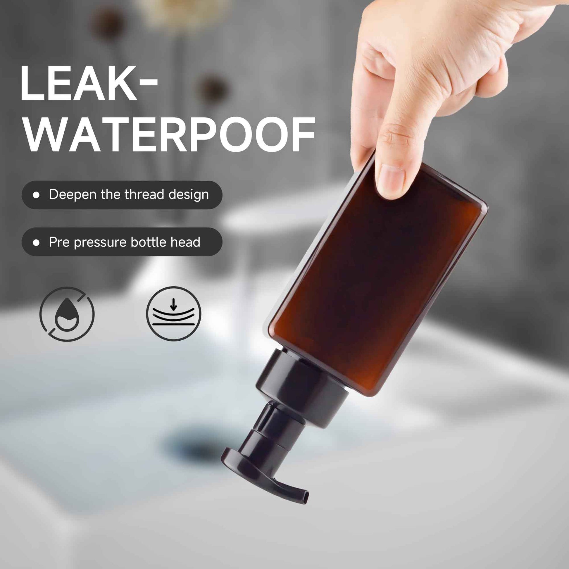 ZEJIA 15OZ Foaming Soap Dispenser, 2-Pack Plastic Hand Soap Dispenser, Refillable Leakproof Foam Pump Bottle with Waterproof Labels, for Shampoo, Body Wash