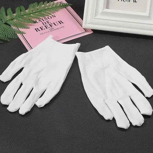 120 PCS White Cotton Gloves for Dry Hands White Cotton Gloves for Eczema Sleeping Cosmetic Moisturizing Eczema and Coin Jewelry Inspection Washable for Men and Women