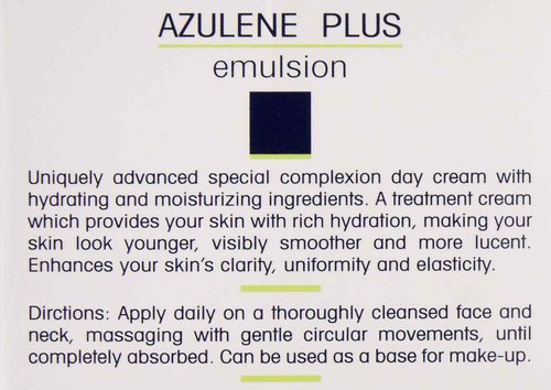 Dinur Cosmetics Azulene Emulsion Day Cream for Dry & Sensitive Skin Helps in Hydration Smoother Enhances Improves Skin Clarity Elasticity 2 OZ