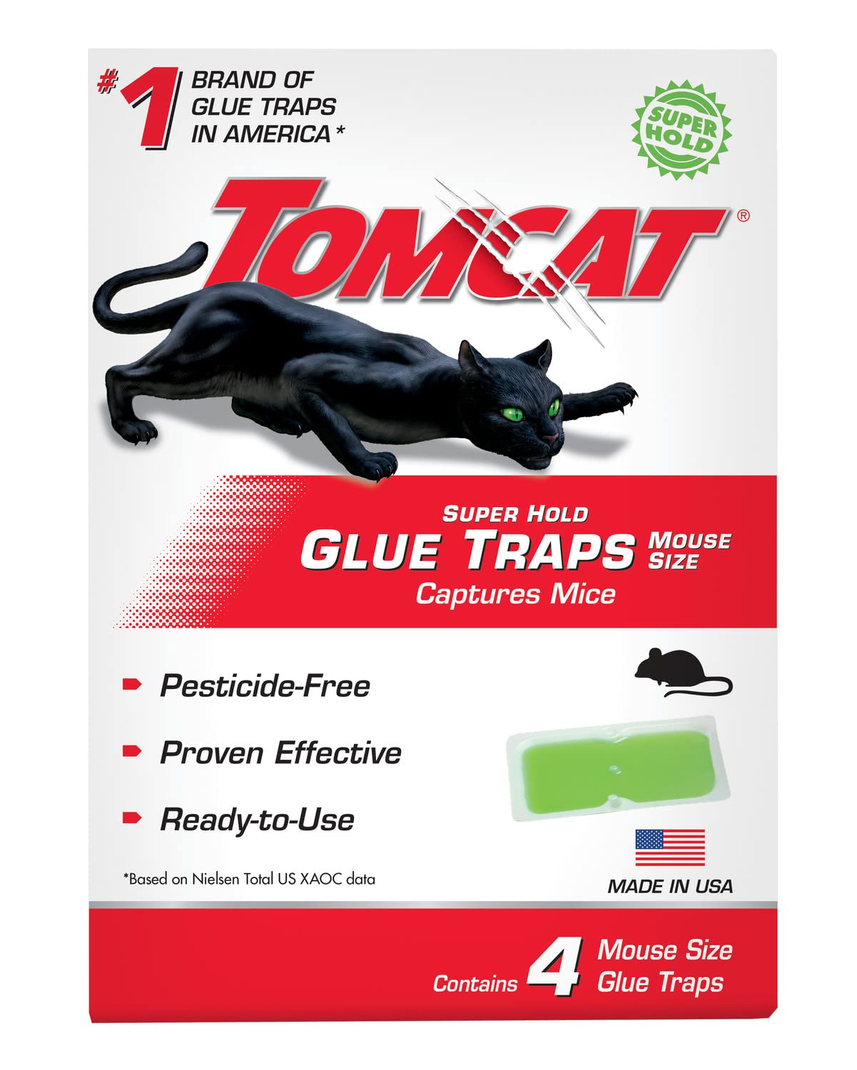 Tomcat Super Hold Glue Traps Mouse Size, 3-Pack (12 Glue Traps)