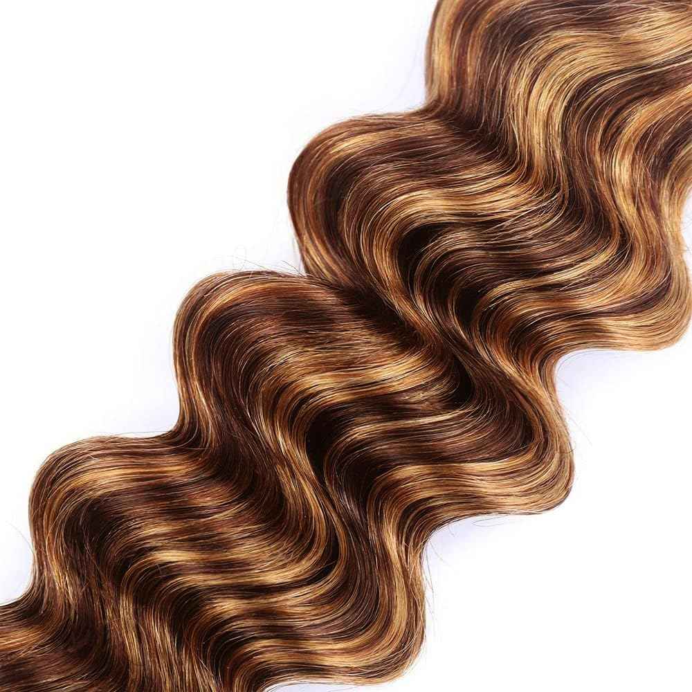 4/30 Human Hair Bundles Brown Deep Wave Bundles 22 inch Highlight Bundle Human Hair Ombre Brown Bundle P4/30 Color