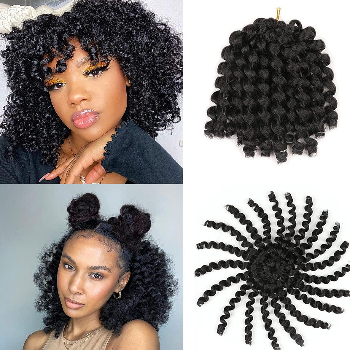 5 Packs Wand Curl Hair 8inch Jamaican Bounce Synthetic Crochet Twist Braids Hair Extension 20strands/pack Xtrend Hair (27#, 5packs/Lot)