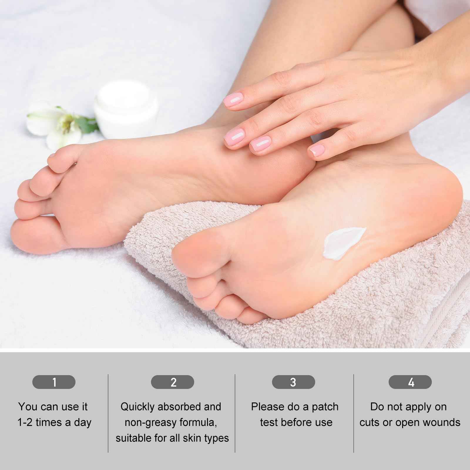 Mouriven 3 Packs Urea Cream 40 Percent - Foot & Hand Cream, for Dry, Cracked Heels, Feet, Knees, Elbows, and Hands, Callus Remover, Maximum Strength Urea Lotion for Softening and Moisturizing