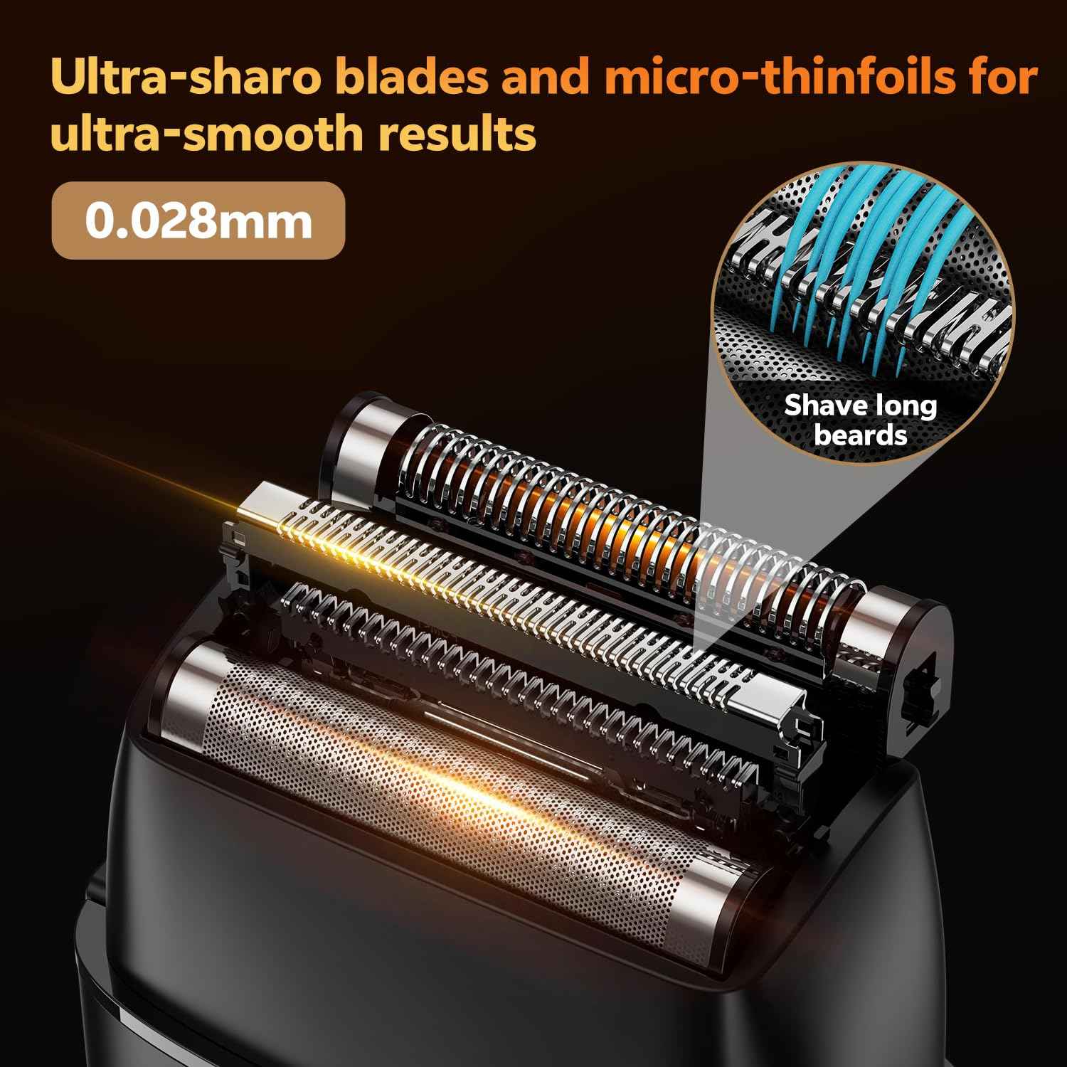 Foil Shavers for Men, Electric Razors for Close Shaving Face with High Speed 3 Floating Blade Heads, USB C Fast Rechargeable Foil Shaver IPX7 Waterproof Wet Dry Travel Locked/Led Display
