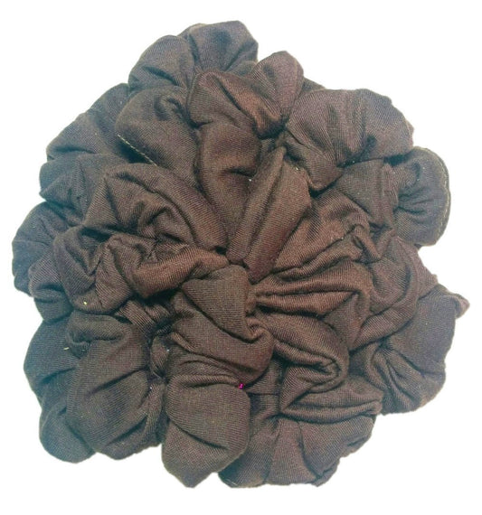 Cotton Scrunchie Set, Set of 10 Soft Cotton Scrunchies, Solid Color Packs (Chocolate Brown)