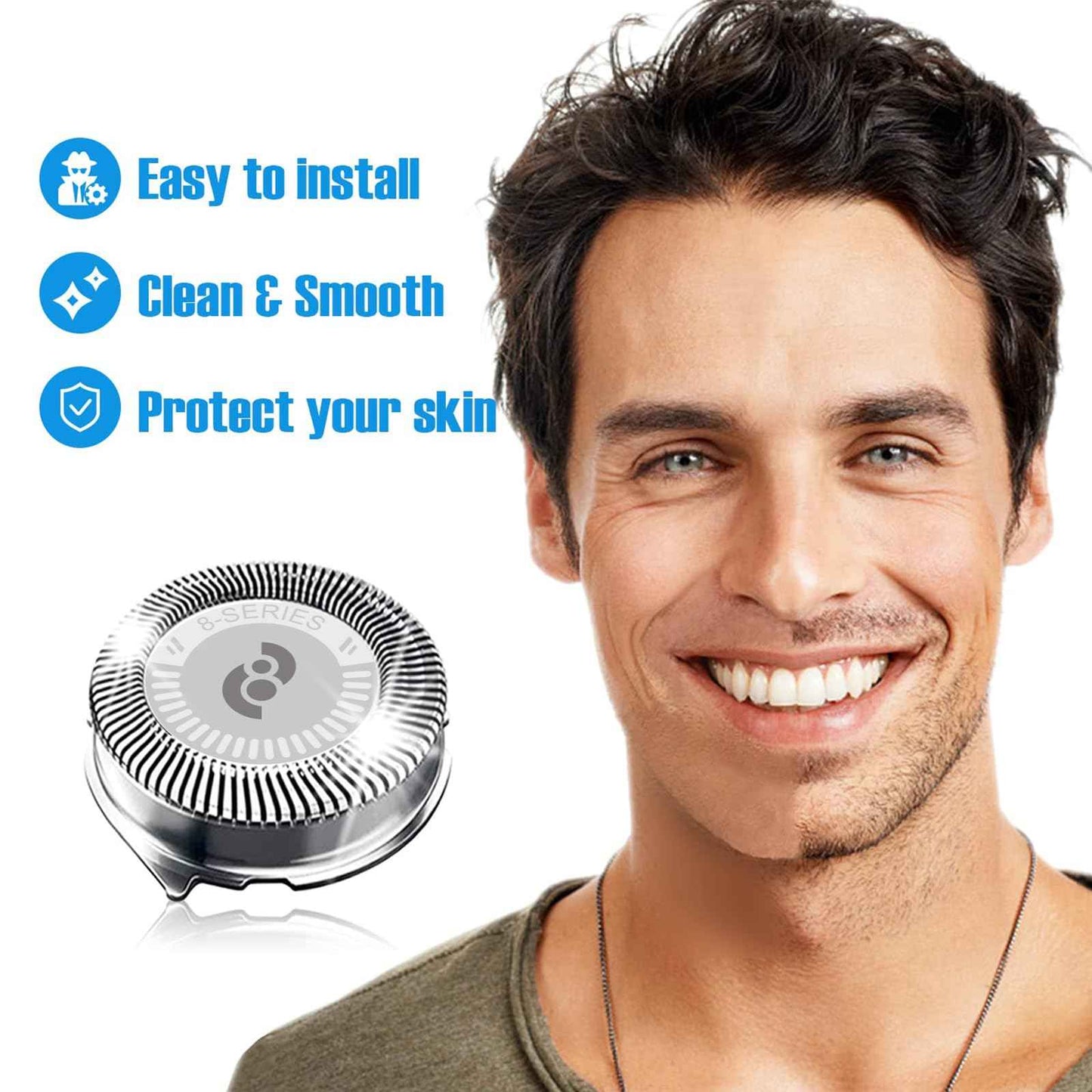 HQ8 Replacement Heads for Philips Norelco Shavers, HQ8 Heads New Upgraded,9-Pack