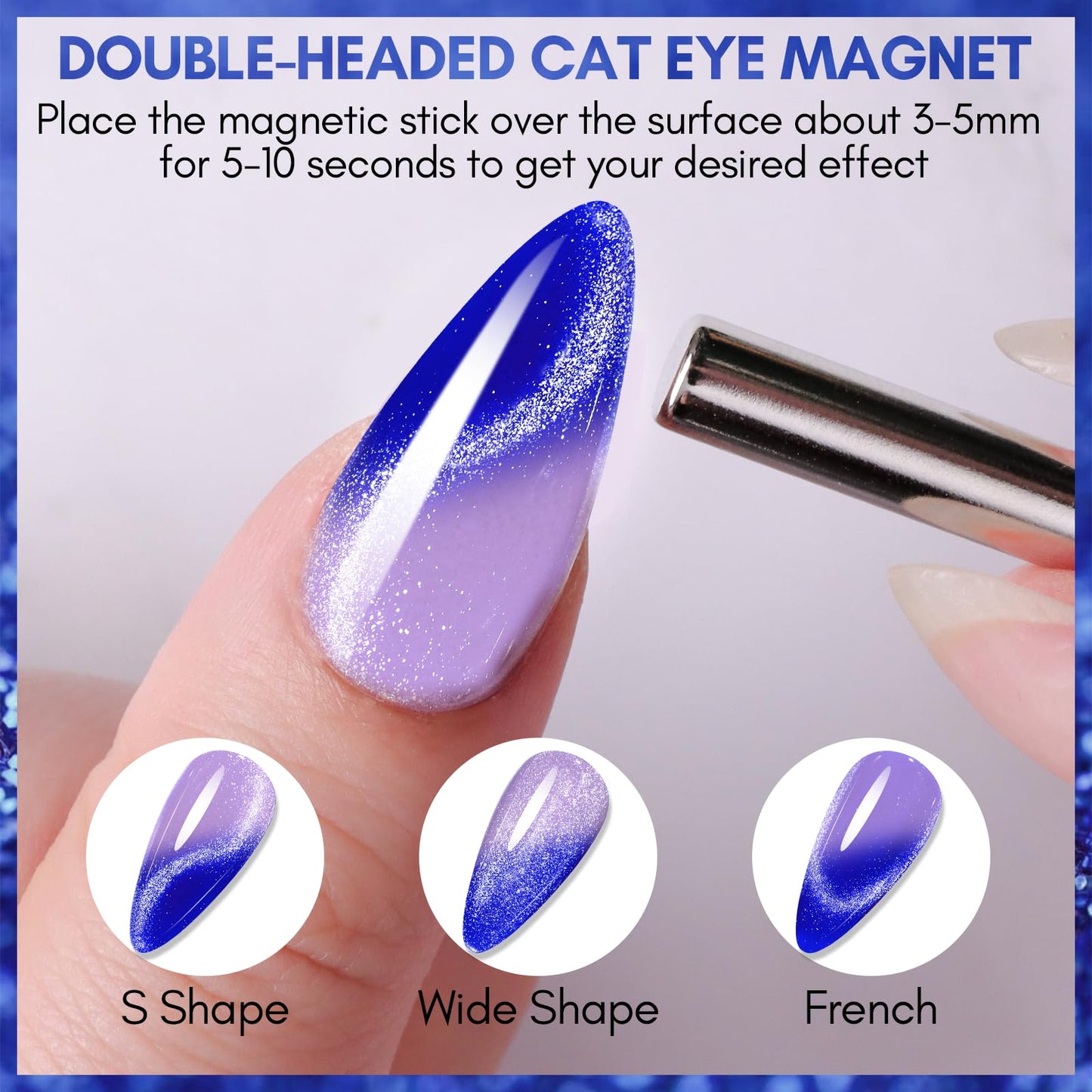 Makartt Cat Eye Gel Nail Polish - 10ML Reflective Glitter Gel Polish with Cat Eye Magnet for Nails Temperature Changing Magnetic Nail Polish Gel UV LED DIY Nail Art Salon Home Gift(Dancing Lights)