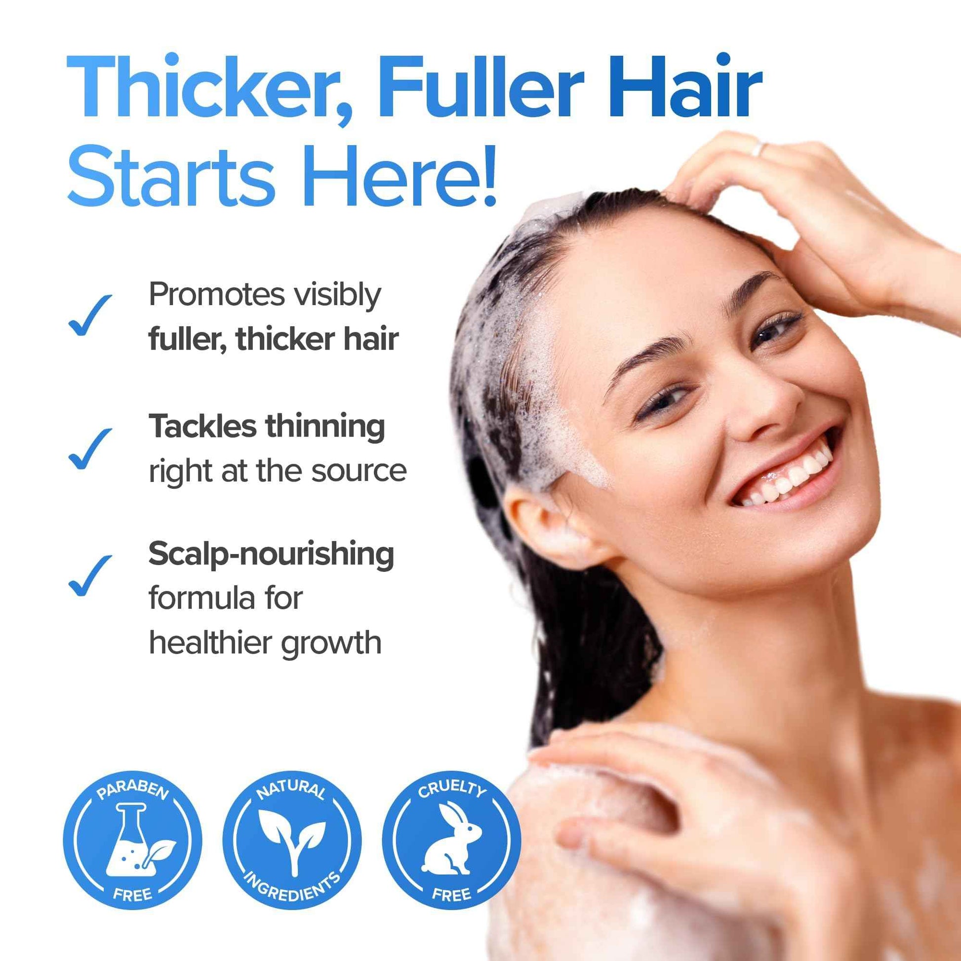 Hair Growth Biotin Shampoo and Conditioner - Deep Hydrating Conditioner for Dry Damaged Hair, Sulfate Free & Volumizing - 2 Pack, 8oz