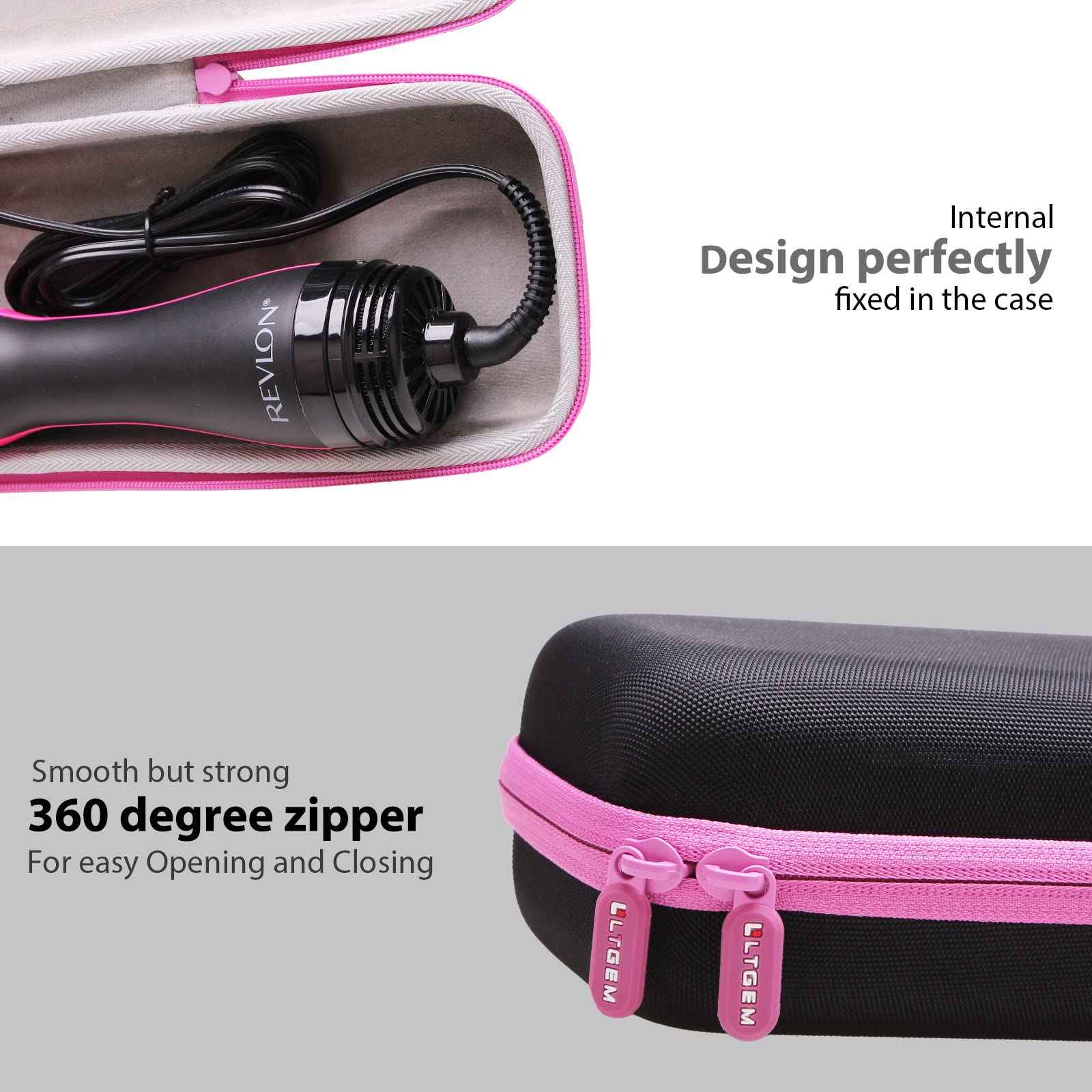 LTGEM EVA Hard Case for Revlon One Step Root Booster Round Brush Dryer and Hair Styler - Travel Protective Carrying Storage Bag