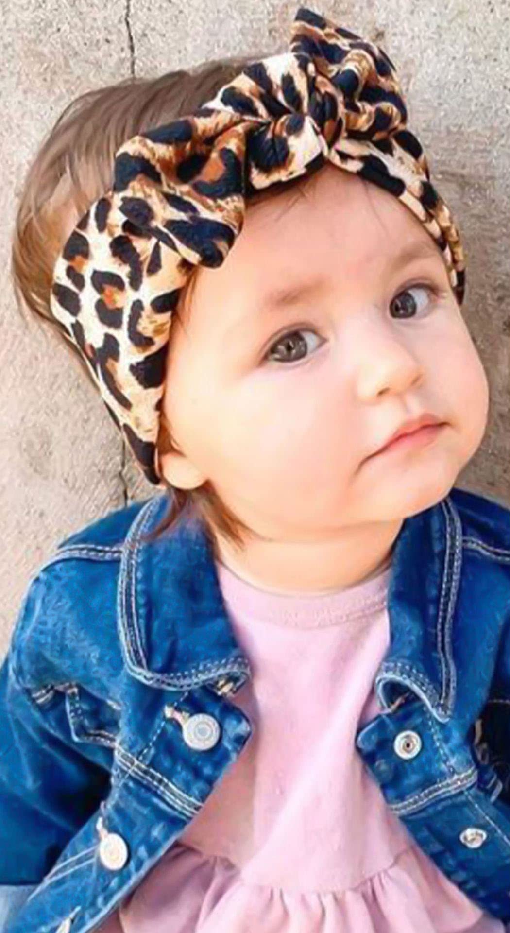 Kewl Fashion Baby Girl's Leopard Print Headband Wide Edge Seamless Bow Hair Band (Style A)