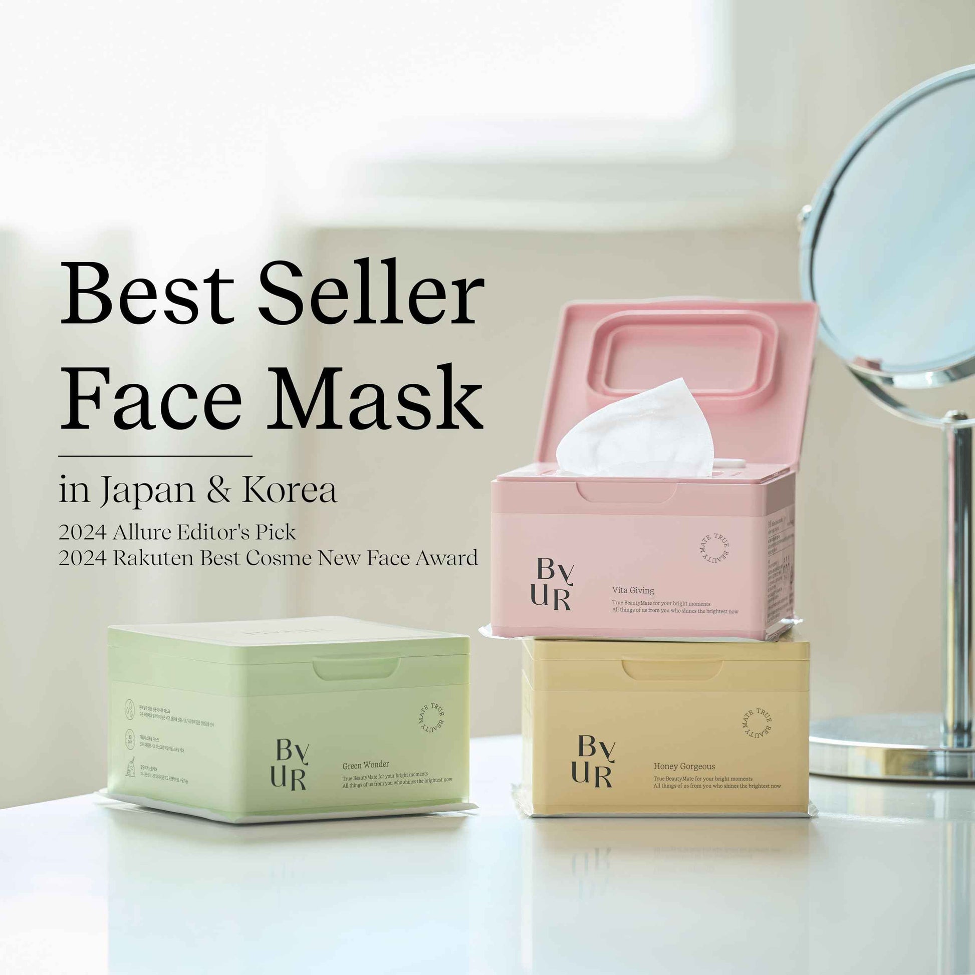 ByUR Honey Gorgeous Daily Aqua Serum Mask (30 Count) Hydrating Moisturizing Face Mask, Skin Elasticity & Firmness Treatment, Honey Extract for Dry Skin, Pore Tightening, Vegan K-Beauty Skincare