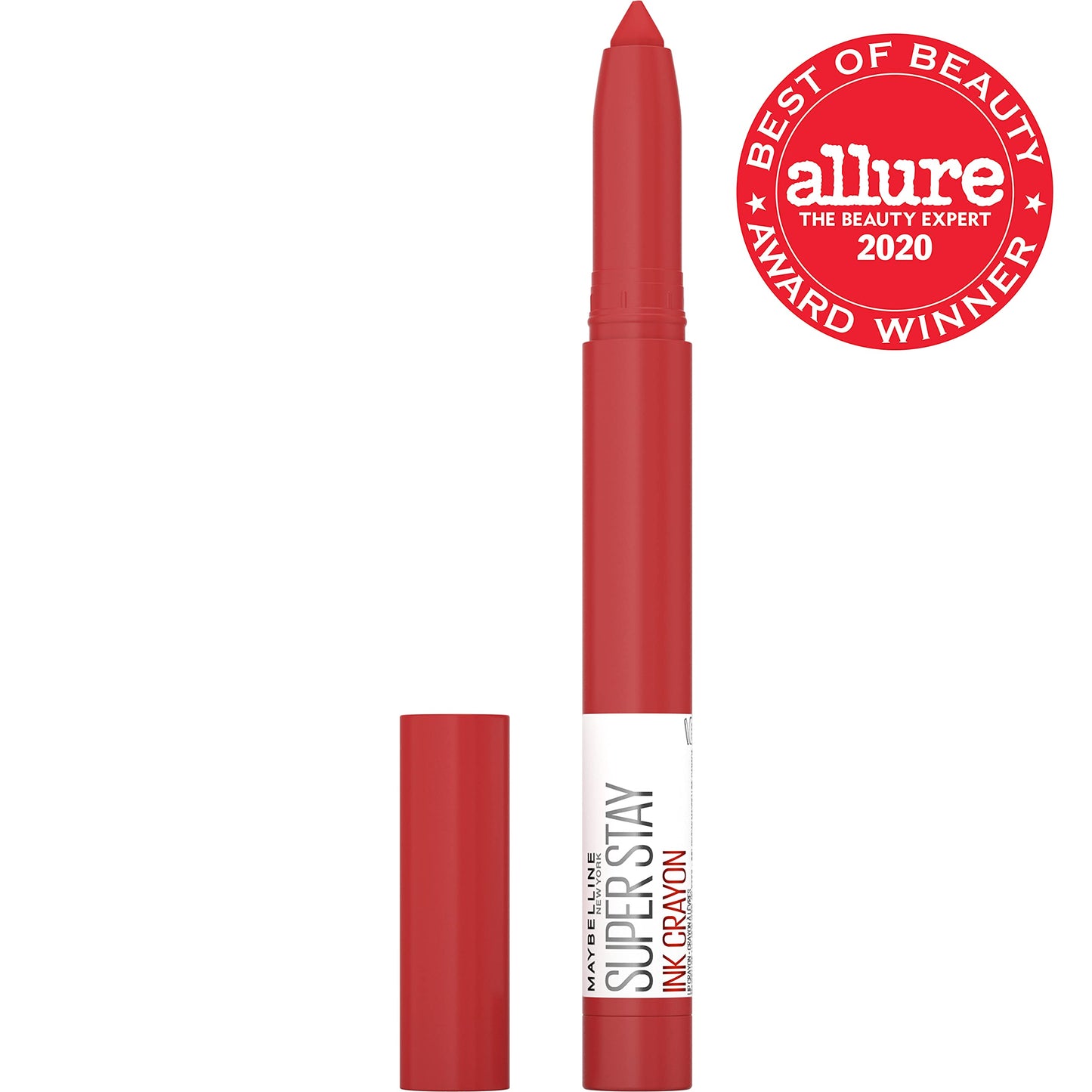 Maybelline Super Stay Ink Crayon Lipstick Makeup, Precision Tip Matte Lip Crayon with Built-in Sharpener, Longwear Up To 8Hrs, Make Moves, Red Nude, 1 Count