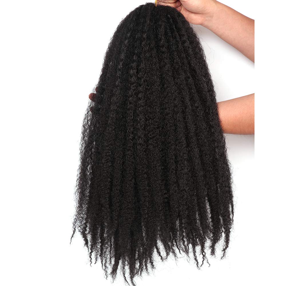 Outernice 18 Inch Marley Twist Hair For Twists Cuabn Twist Hair Marley Braiding Hair 6 Packs Afro Kinky Curly Crochet Hair Marley Hair For Faux Locs Crochet Hair,18 Inch (Pack of 6)