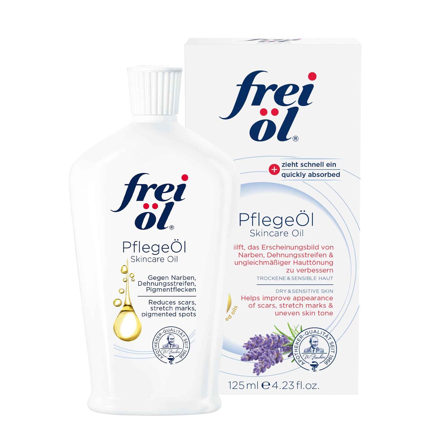 skincare oil – fast absorbing, nourishes skin soft and smooths – excellent as body oil for stretch marks removal and vitamin e oil for scars, microbiome-friendly and vegan, 125 ml / 4.23 Fl Oz