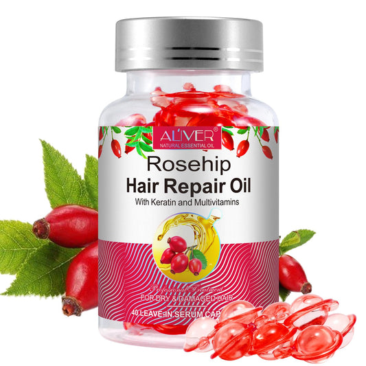 PEDSCBG Rosehip Oil Capsules for Hair - Cold Pressed, Rich in Antioxidants and Vitamins E A C B, Repairs and Strengthens Hair, Leaves Hair Hydrated, Smooth, Voluminous and Shiny (Rose Hip)