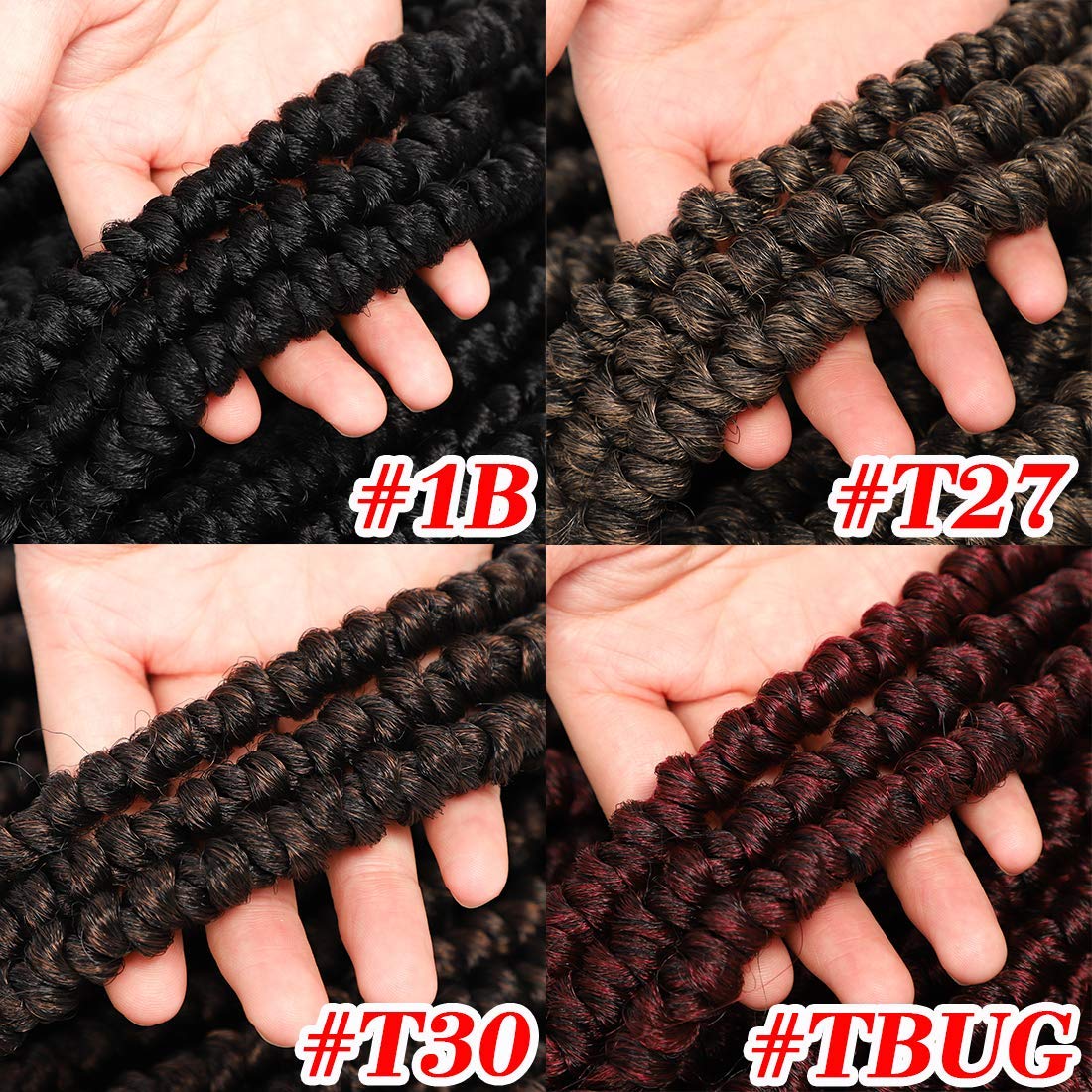 Fayasu Spring Senegalese Twist Crochet Braids Curly End Crochet Hair Passion Twist Hair Extension For Black Women 9 Pieces T30