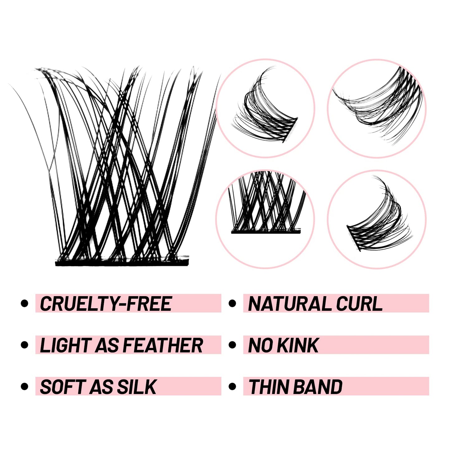 Individual Cluster Lashes, Crislashes Cluster Lashes 78 PCS, Resuable DIY Eyelash Extensions, Soft Lash Clusters, 13 Rows Cluster Eyelash Extensions at Home (F14 14mm)