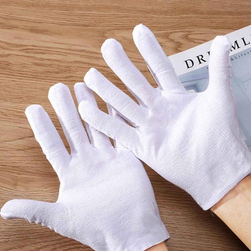 120 PCS White Cotton Gloves for Dry Hands White Cotton Gloves for Eczema Sleeping Cosmetic Moisturizing Eczema and Coin Jewelry Inspection Washable for Men and Women