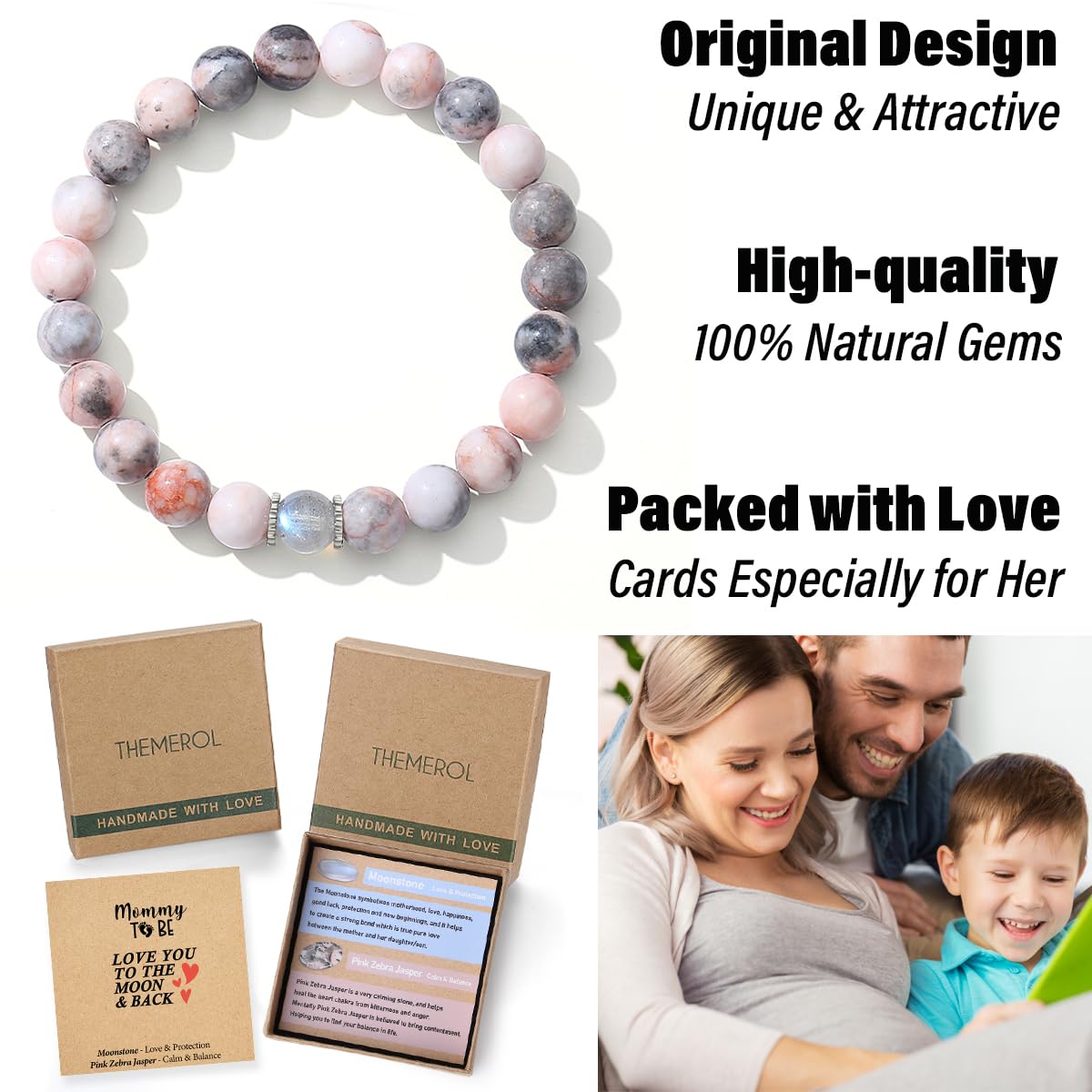 THEMEROL Mom To Be Gifts for 1st Time Mom New Mom Mothers Day Gifts Pregnant Expecting Mom First Time Mom Gift Women Bracelet Mama To Be Gifts Presents Christmas Valentines Day