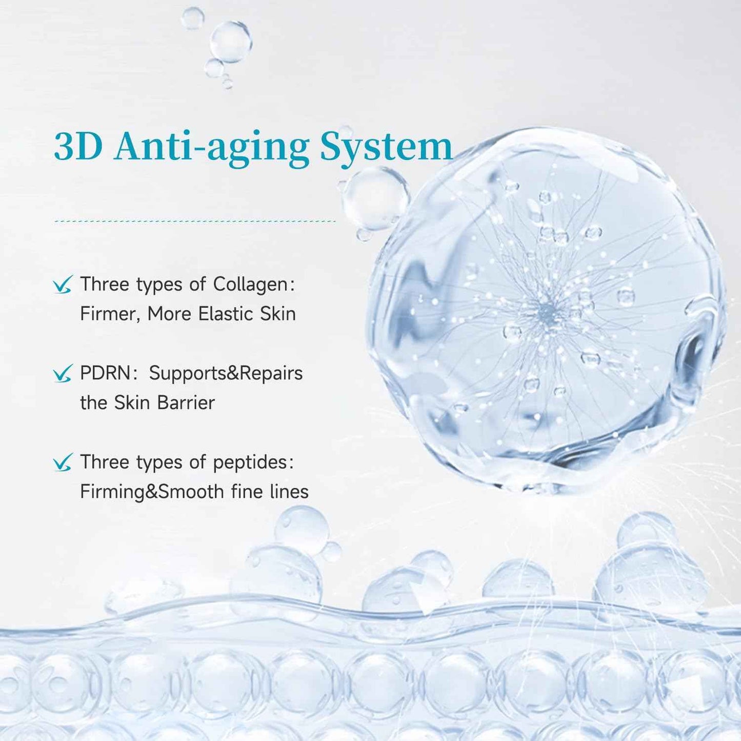 BACHERI Collagen Peptide Anti-Aging Serum with PDRN – Triple Collagen, Peptide Complex & Botanical Extracts for Firming, Hydration & Skin Barrier Repair – Ampoule Serum Set 1.5ml x 30