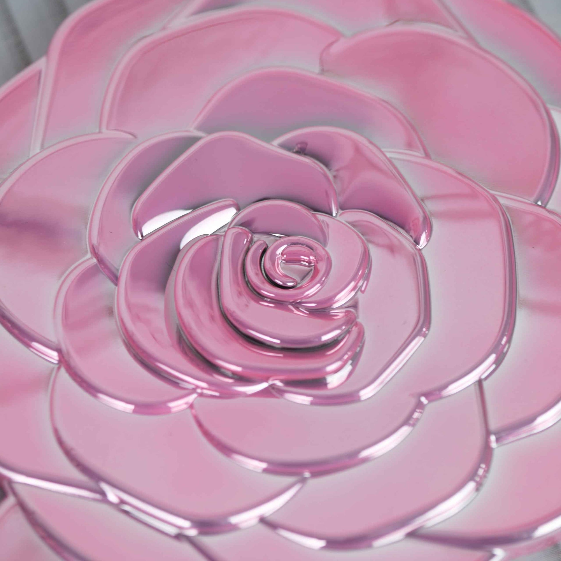 Funerom Round Rosebud Small Hand Mirror Handheld Mirror with Handle Large Hand Mirror (Electroplated Pink, 9.1 x 6 inch)