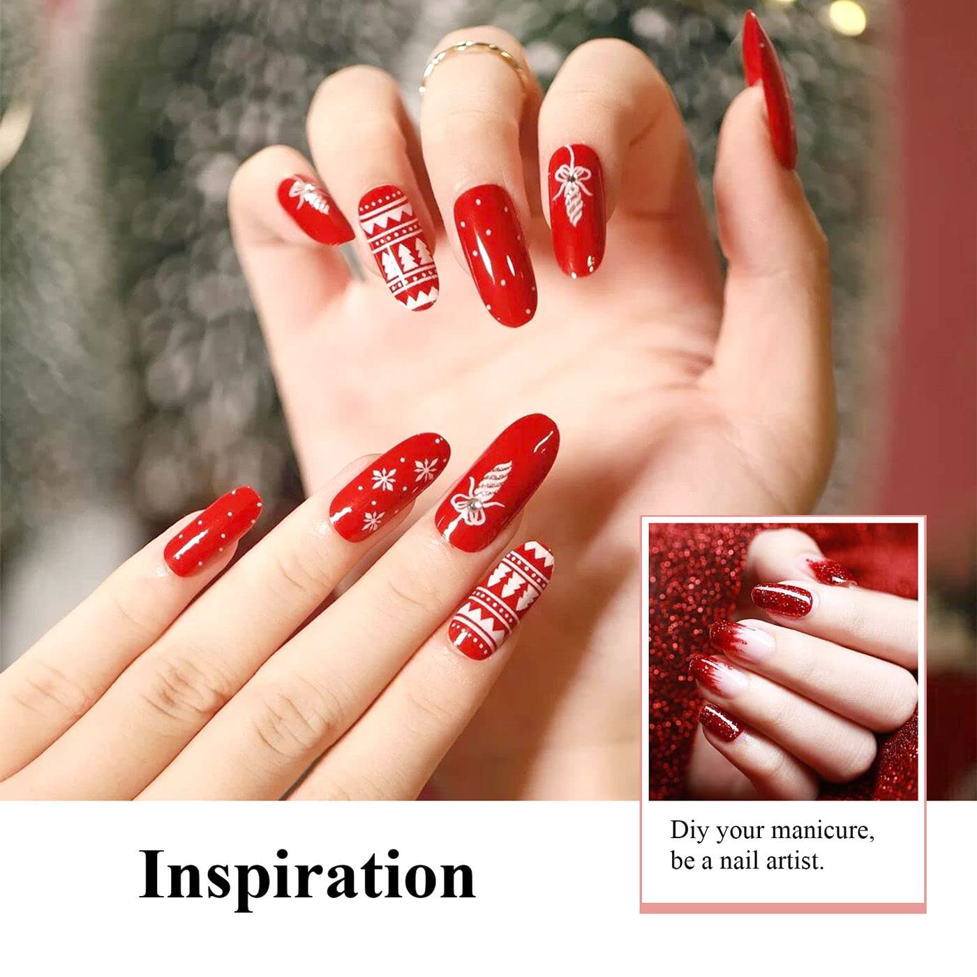 Imtiti Gel Nail Polish Set, 6 Classic Red Colors Gel Nail Polish Kit Glitter Soak Off LED U V Gel Nail Polish DIY Nail Art Gel Nail Starter Kit for Women Girls(0.2 Fl Oz)