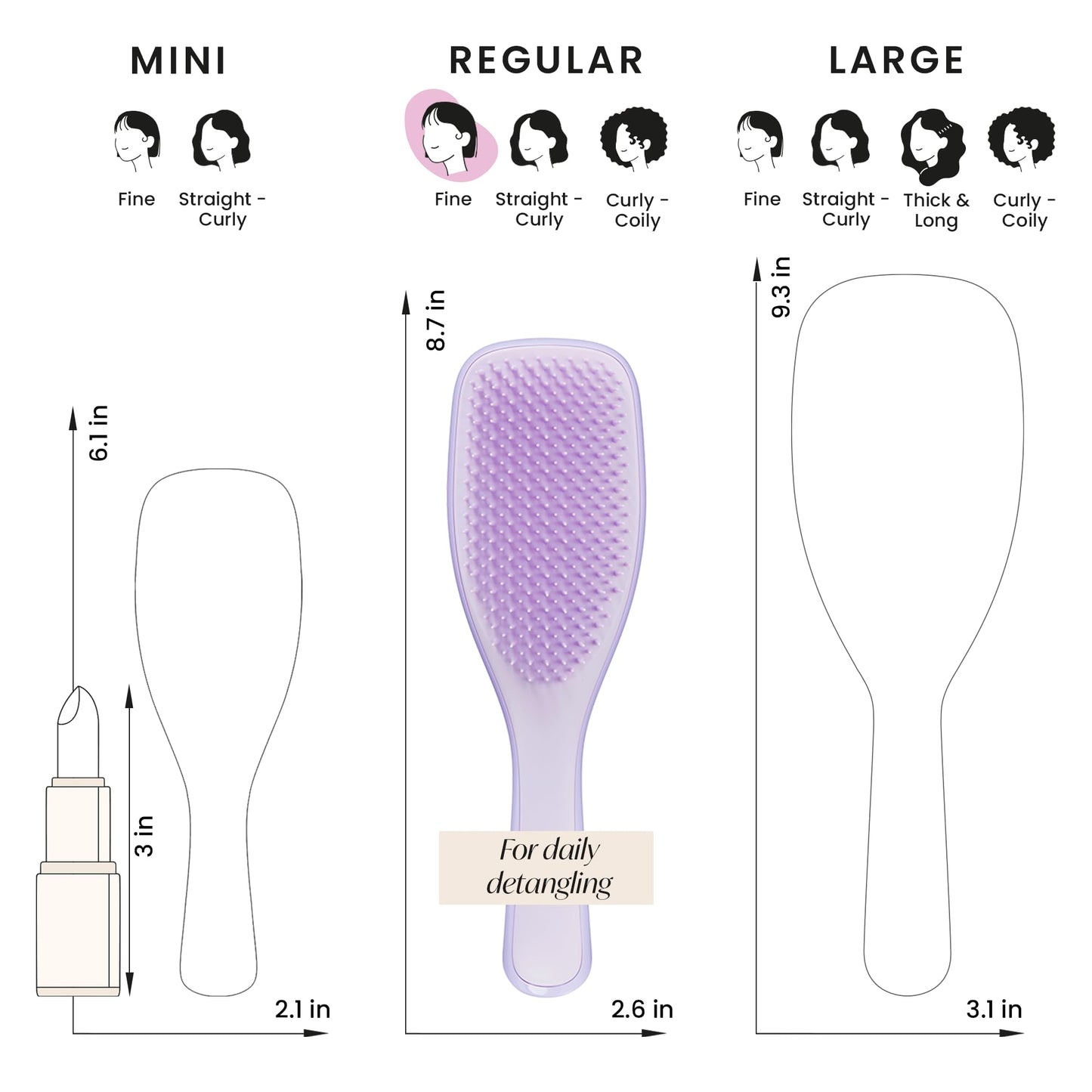 Tangle Teezer | The Fine & Fragile Wet Detangler Hairbrush | Soft Flex Teeth for Less Breakage | Ideal for Thinning Hair, Color-Treated & Sensitive Scalps | Comfort Handle | Hypnotic Heather