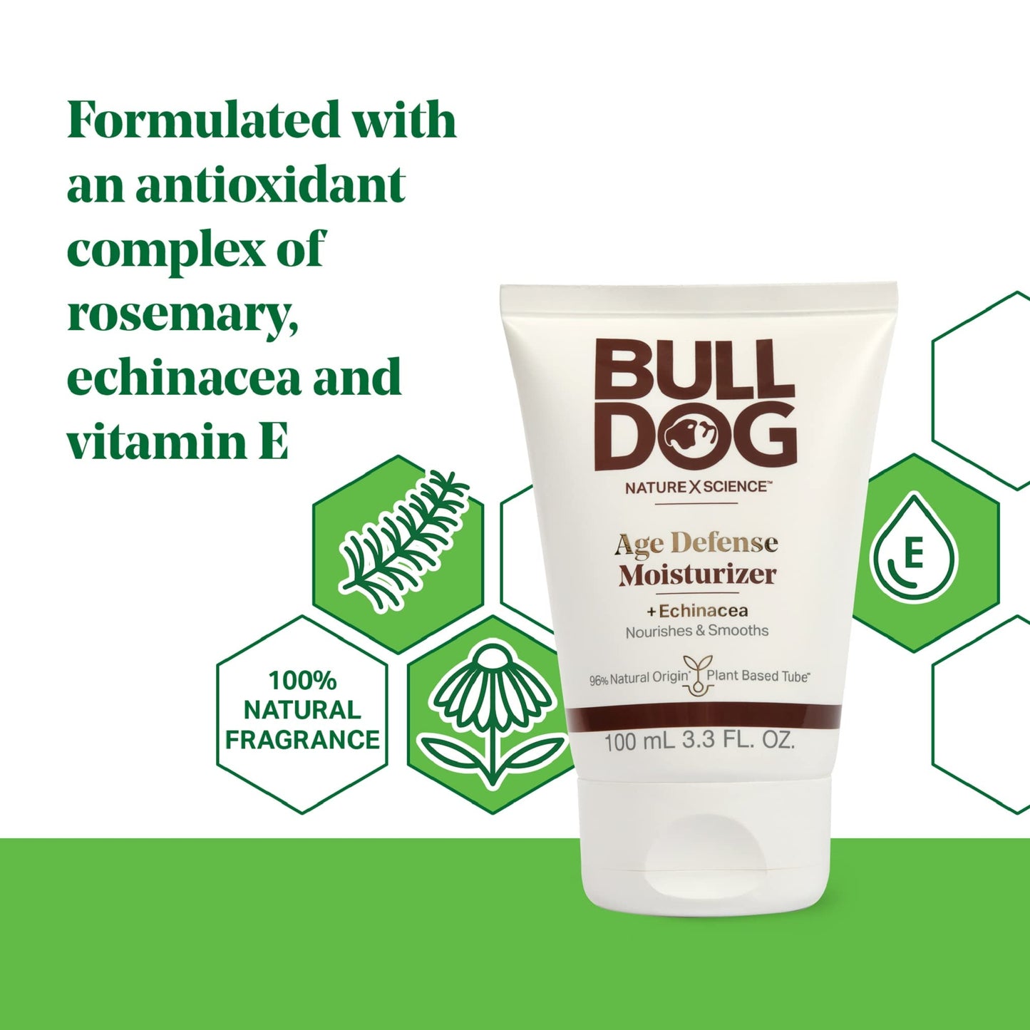 BULLDOG Mens Skincare Face Moisturizer Original 3.3oz and Face Wash/Scrub Original 5oz