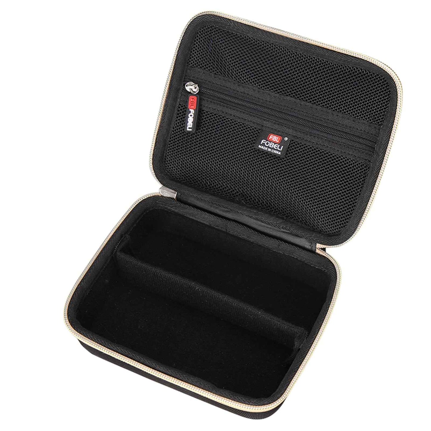 FBLFOBELI EVA Hard Storage Case for Ufree/for Brightup FK-8788T/ for Wahl 9916-817V Electric Razor Foil Shavers for Men, Hair Beard Trimmer Grooming Shaving Kit Storage Holder (Black+Gold Zipper)