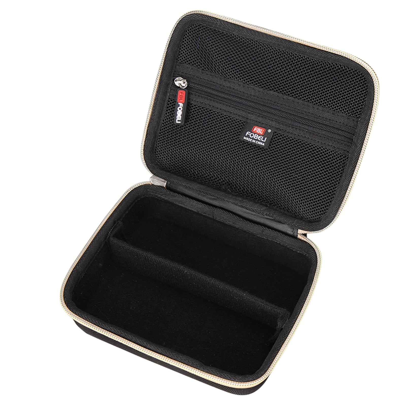 FBLFOBELI EVA Hard Storage Case for Ufree/for Brightup FK-8788T/ for Wahl 9916-817V Electric Razor Foil Shavers for Men, Hair Beard Trimmer Grooming Shaving Kit Storage Holder (Black+Gold Zipper)