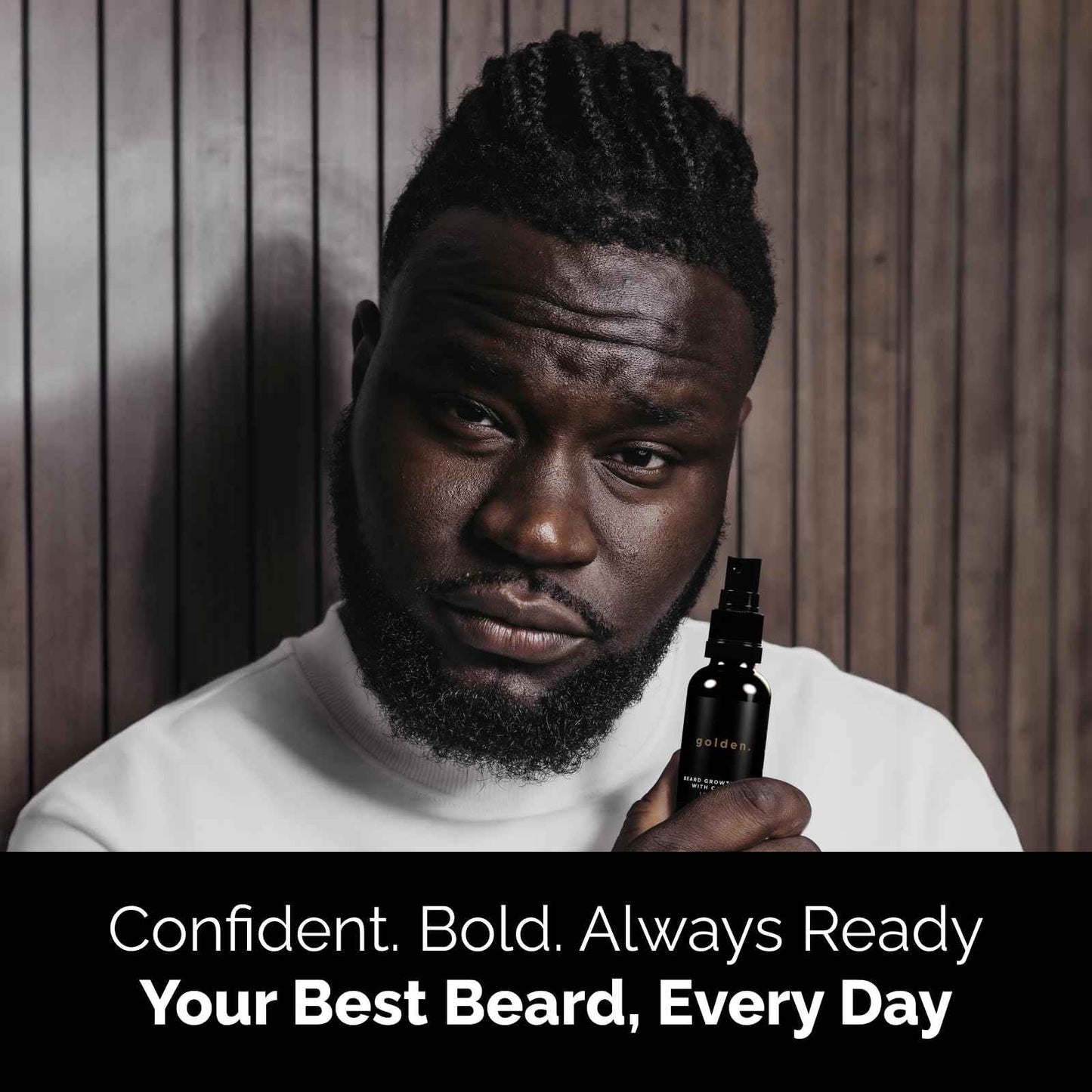 Golden Grooming Beard Growth Spray | Boost Beard Growth, Thickness & Strength | Natural Formula with Biotin & Vitamin E | Specifically Crafted for Coarse & Curly Beards (2-Pack)