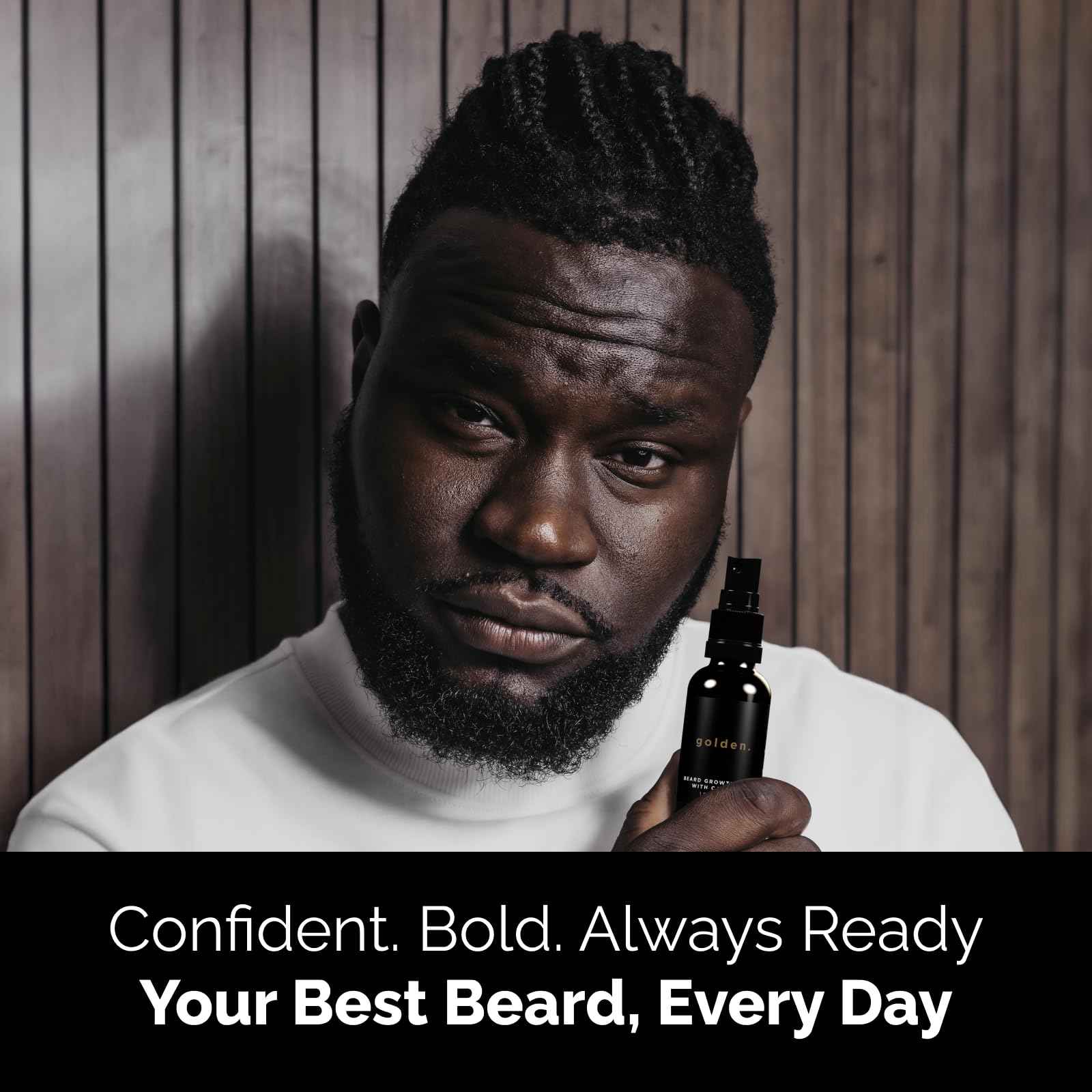 Golden Grooming Beard Growth Spray | Boost Beard Growth, Thickness & Strength | Natural Formula with Biotin & Vitamin E | Specifically Crafted for Coarse & Curly Beards (2-Pack)