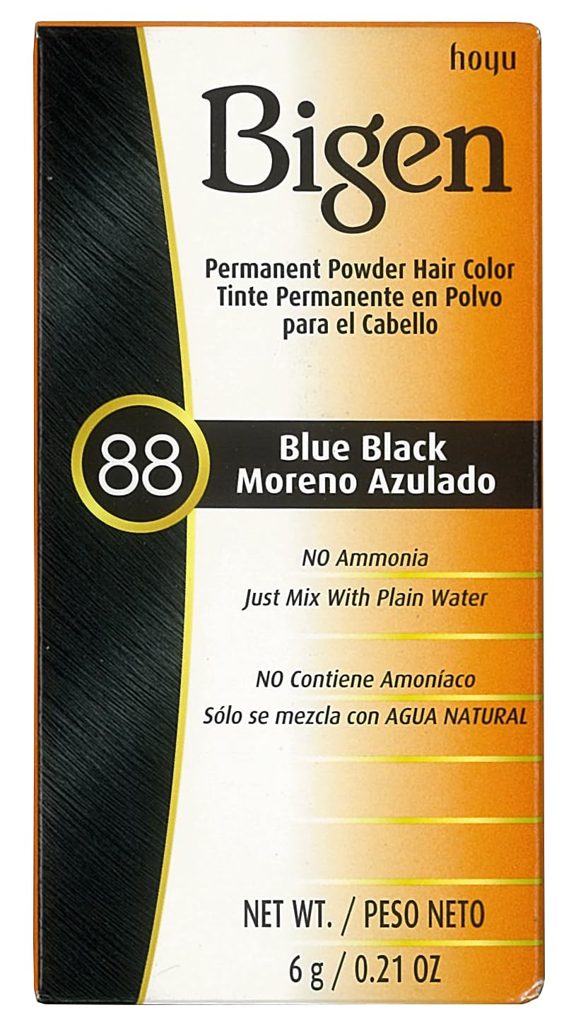 Bigen Permanent Powder Hair Color 88 Blue Black 1 ea (Pack of 5)