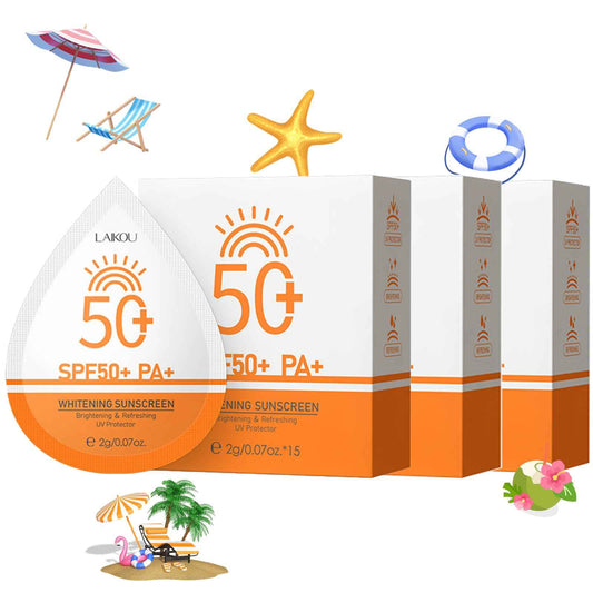 2g*45PCS Travel Size Sunscreen SPF50+ PA+ – Mini Sunscreen for Face & Body, Waterproof, Non-Greasy, Perfect for Thank You Gifts & Mini Travel Items