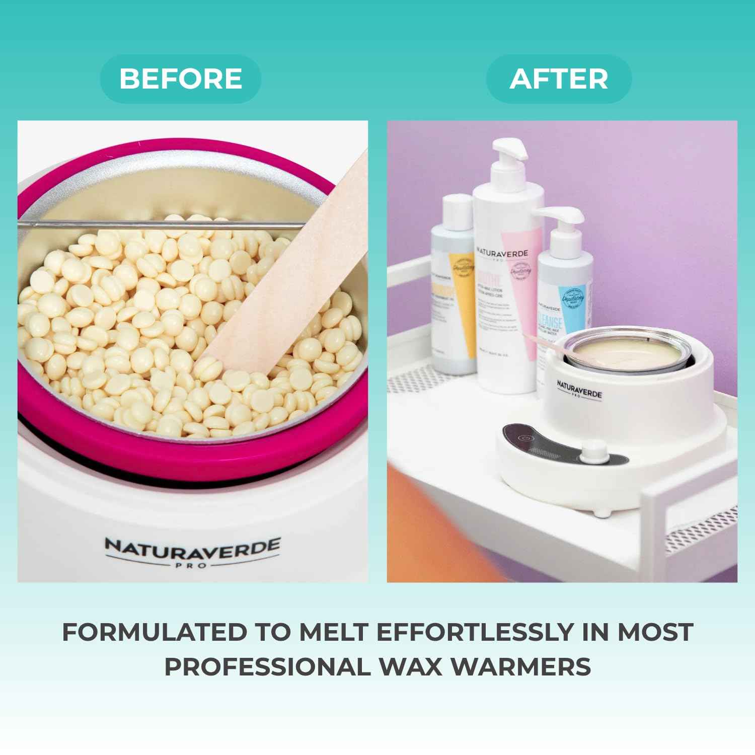 NaturaverdePro Karite Flex Hard Wax Beads, Body and Facial Hair Removal, Brazilian Bikini Wax for Women with Hydrating Shea Butter and Vitamin E - 2.2 lbs