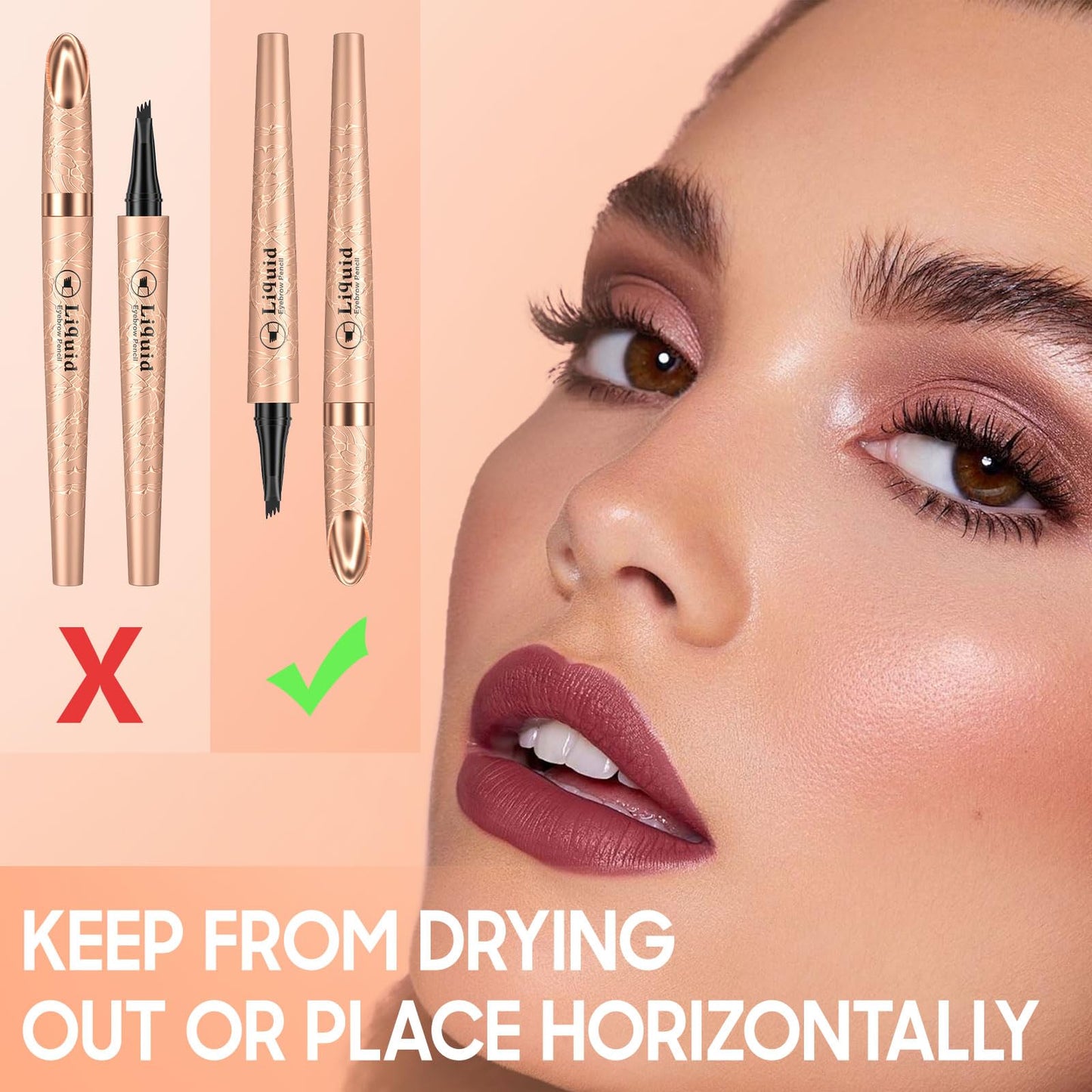 2024 New Magic 4-Tip Eyebrow Pencil - Upgraded 3D Long-Lasting Waterproof Microblading Eye brow Pencil Contouring Pen, Creating Natural Looking Brows Effortlessly (Dark Brown,02#)