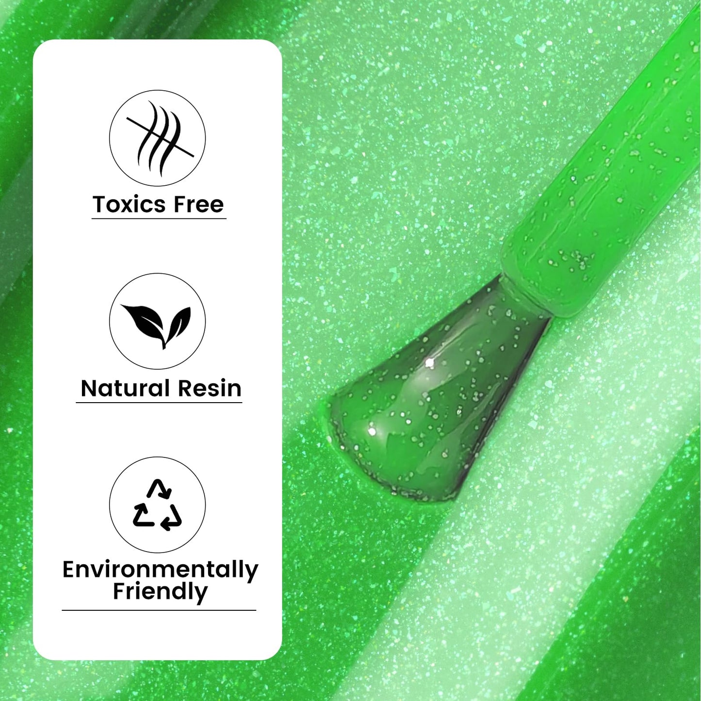 FIRLOV Green Gel Nail Polish.1Pcs 16ml Mint Green Nail Polish Gel High Gloss with Glitter and Large Capacity for More Times.Green Glitter Nail Polish Soak Off with UV/LED Lamp DIY Gift for Women.