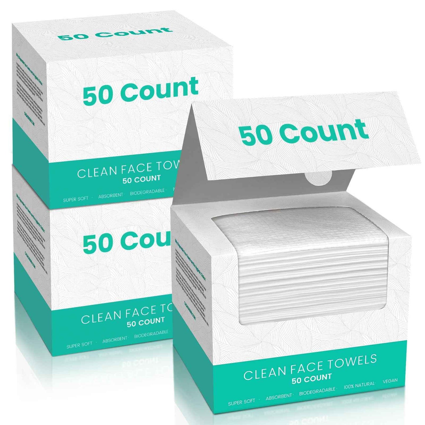 ONLYCARE Disposable Face Towel, Biodegradable Face Towels, 10" x 12" Super Thick Soft Facial Towels, 150 Count Face Towelettes Disposable for Sensitive Skin, Makeup Remover Dry Wipes, 3 Pack