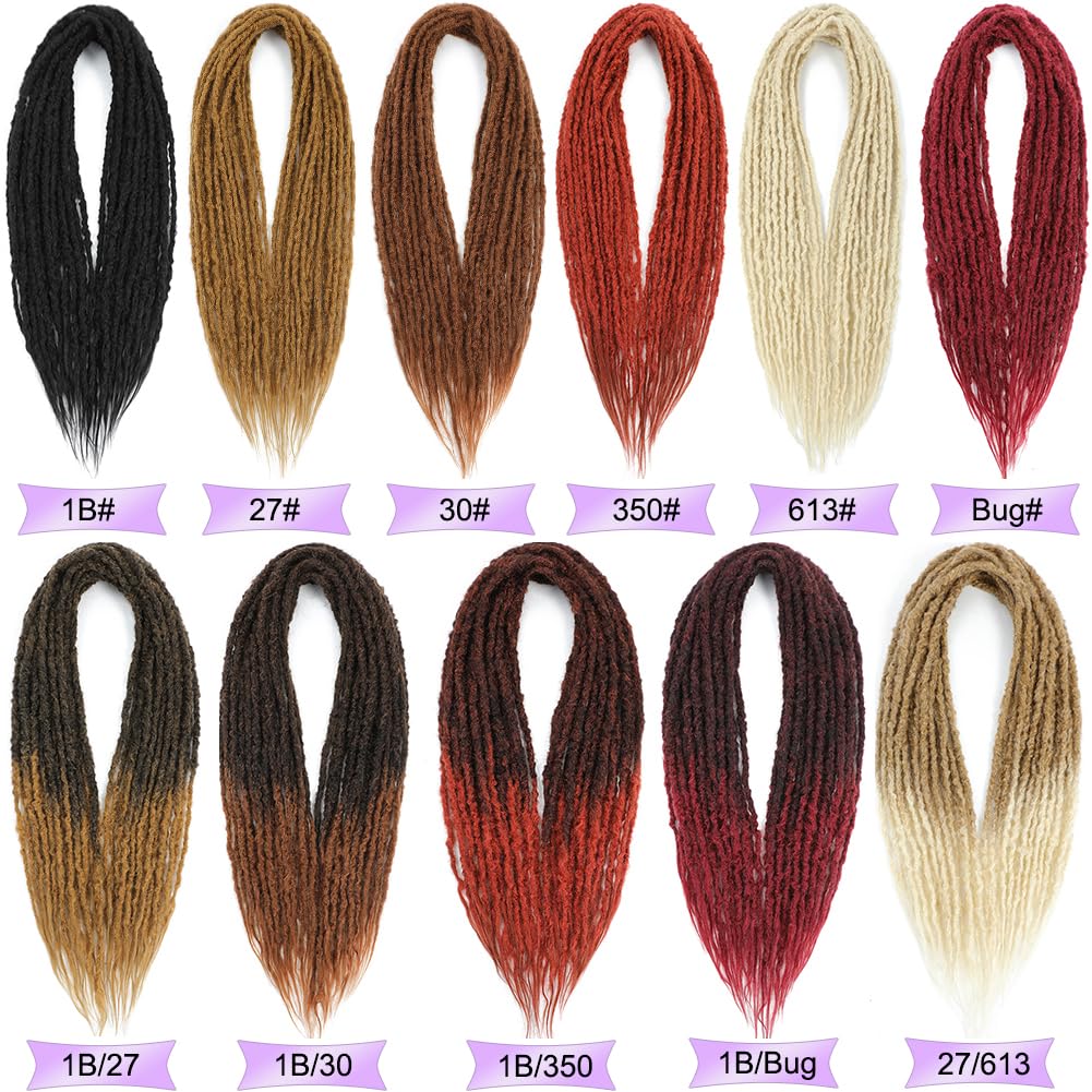 BUFENGSUN Textured Dreadlock Synthetic Double Ended Dreadlock Extensions with Texture 20inches 10 Strands Thin Soft DE Dreadlocks Extensions for Women (10 Strands, 1B#)